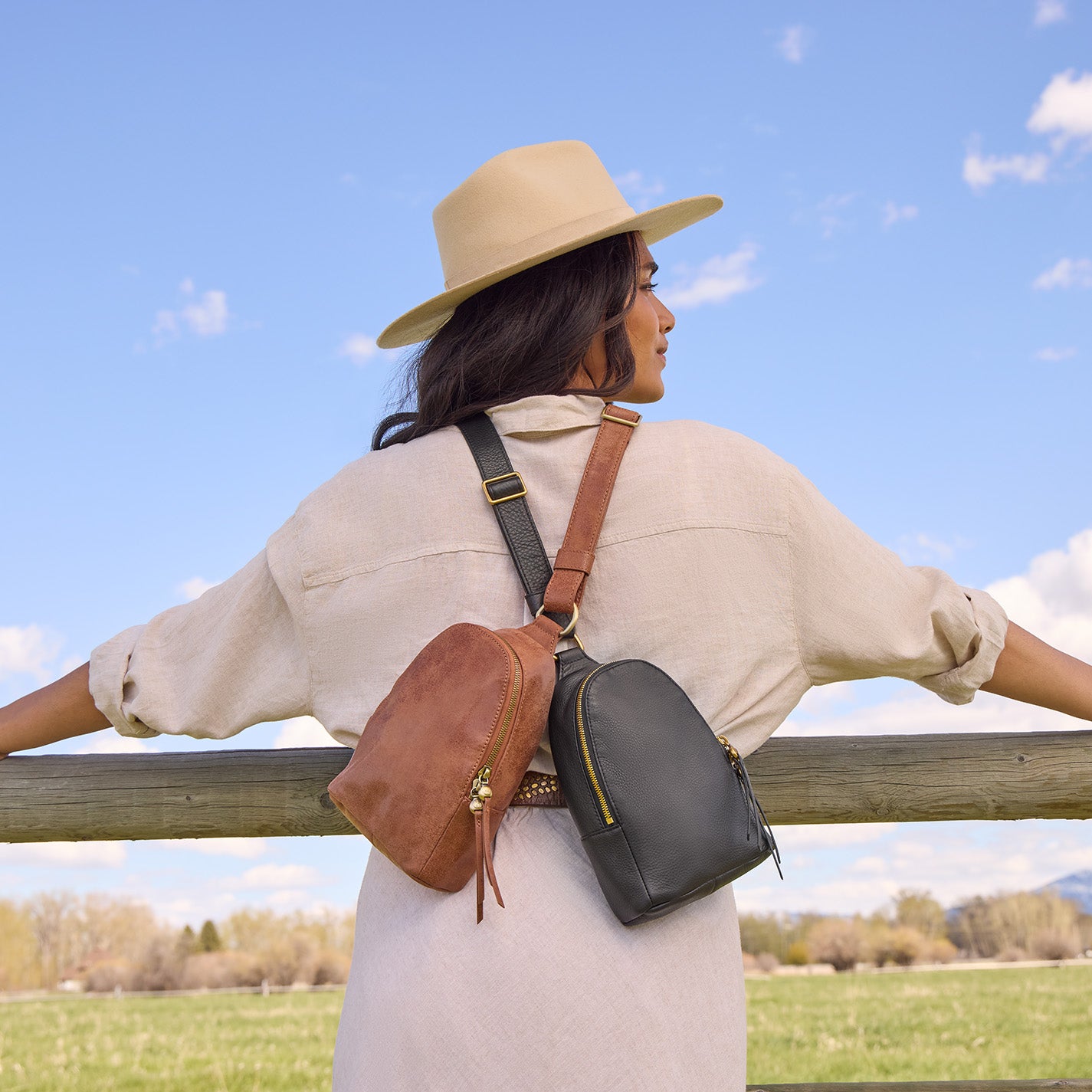 Fern Sling in Buffed Leather - Burnished Saddle - Image 2