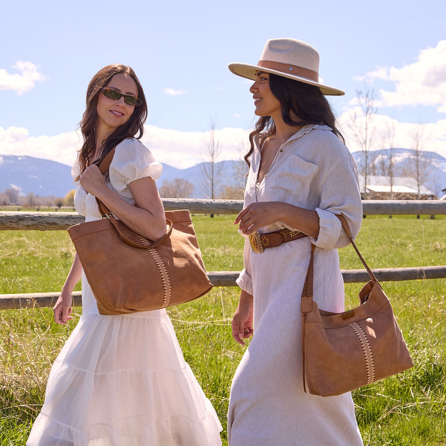 Romy Max Tote in Buffed Leather - Whiskey - Image 2