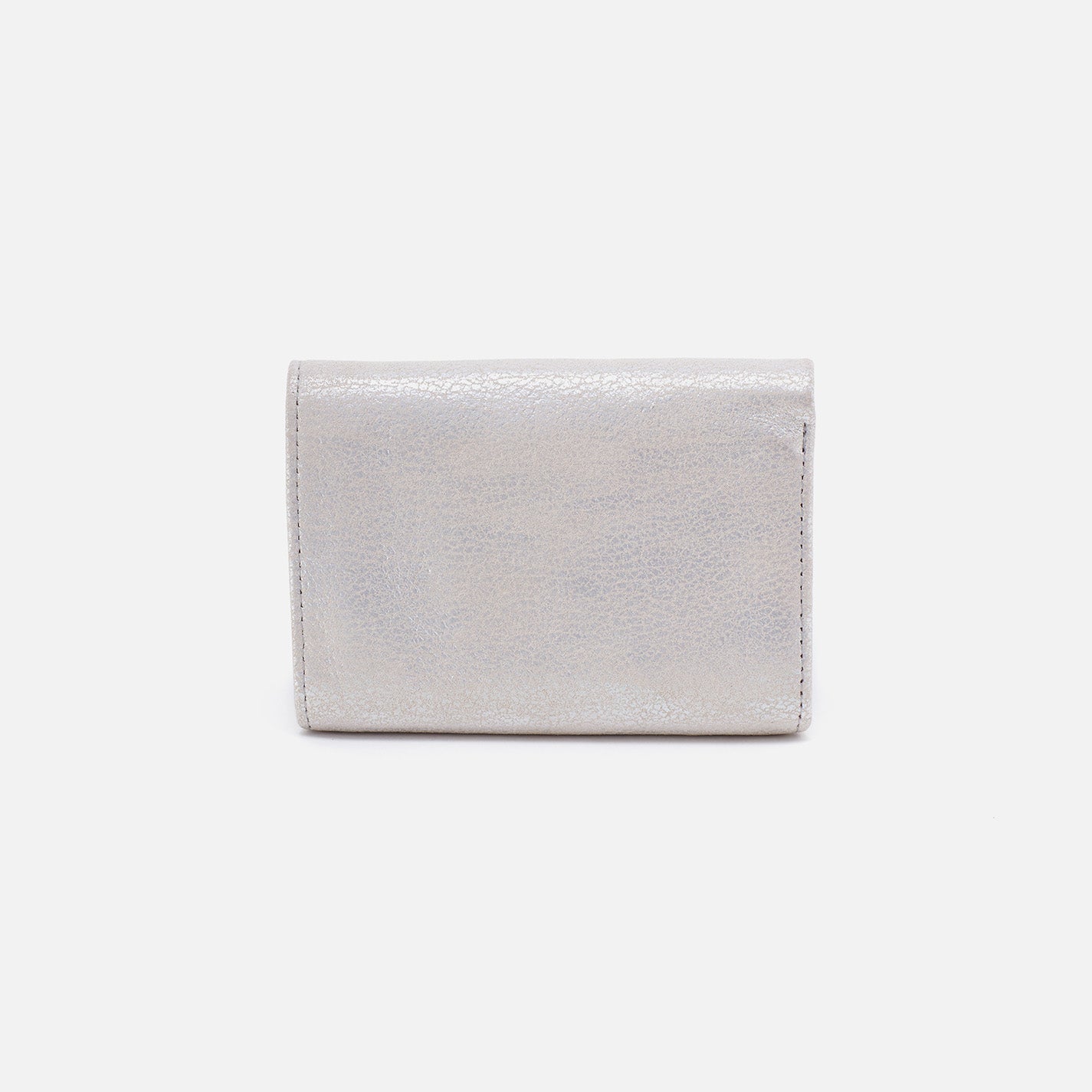 Robin Compact Wallet In Metallic Leather - Silver - Image 4