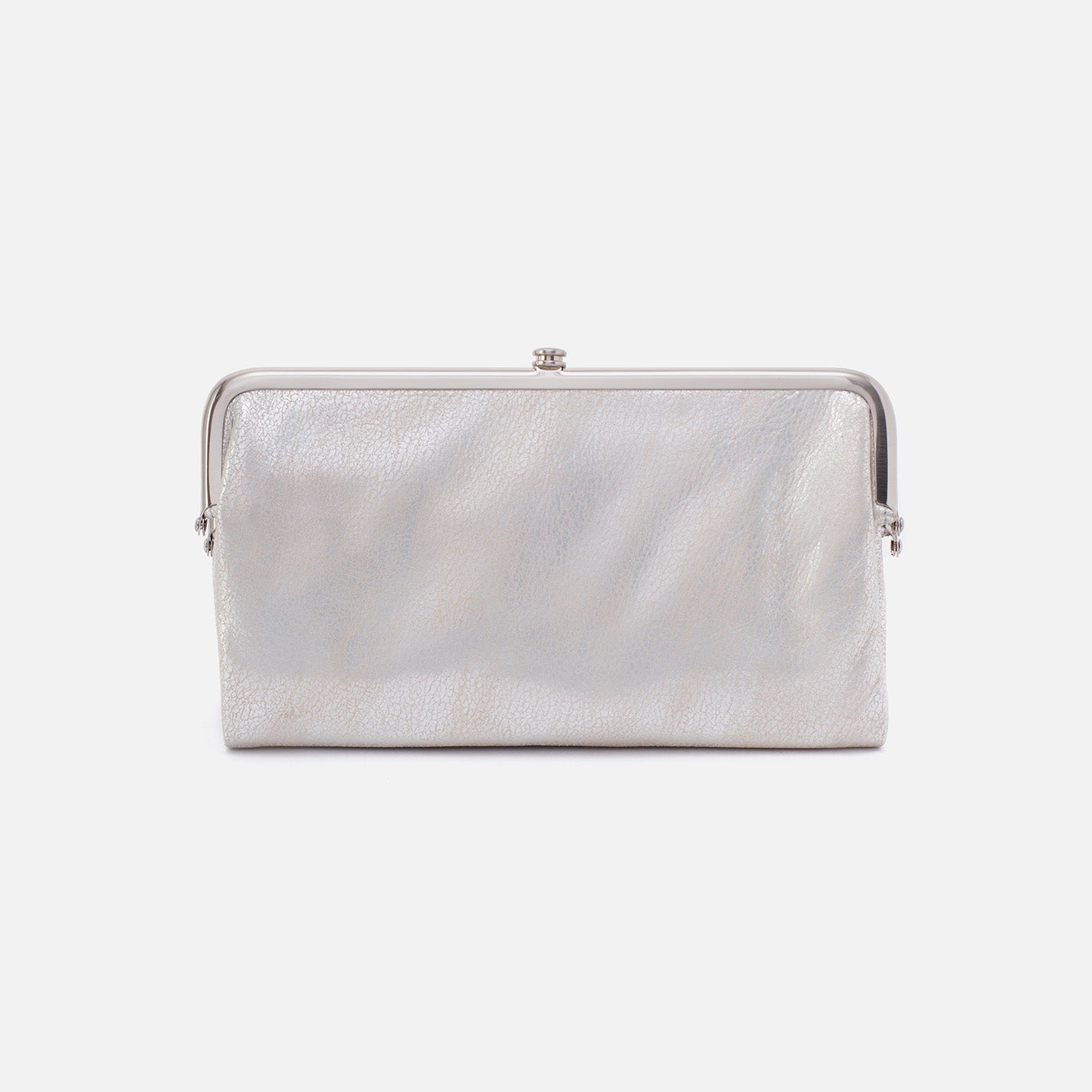 Lauren Clutch-Wallet in Metallic Leather - Silver - Image 7