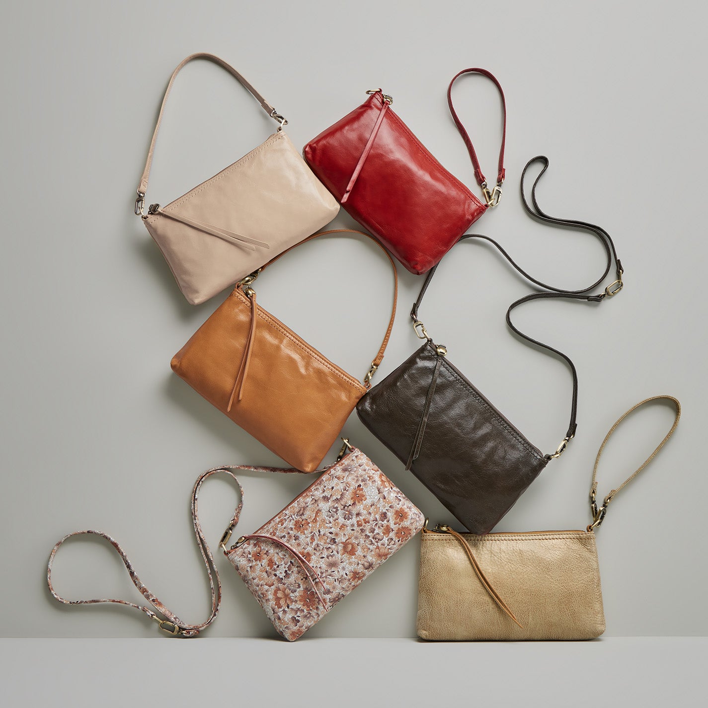 Darcy Crossbody in Metallic Leather - Gold Leaf - Image 2