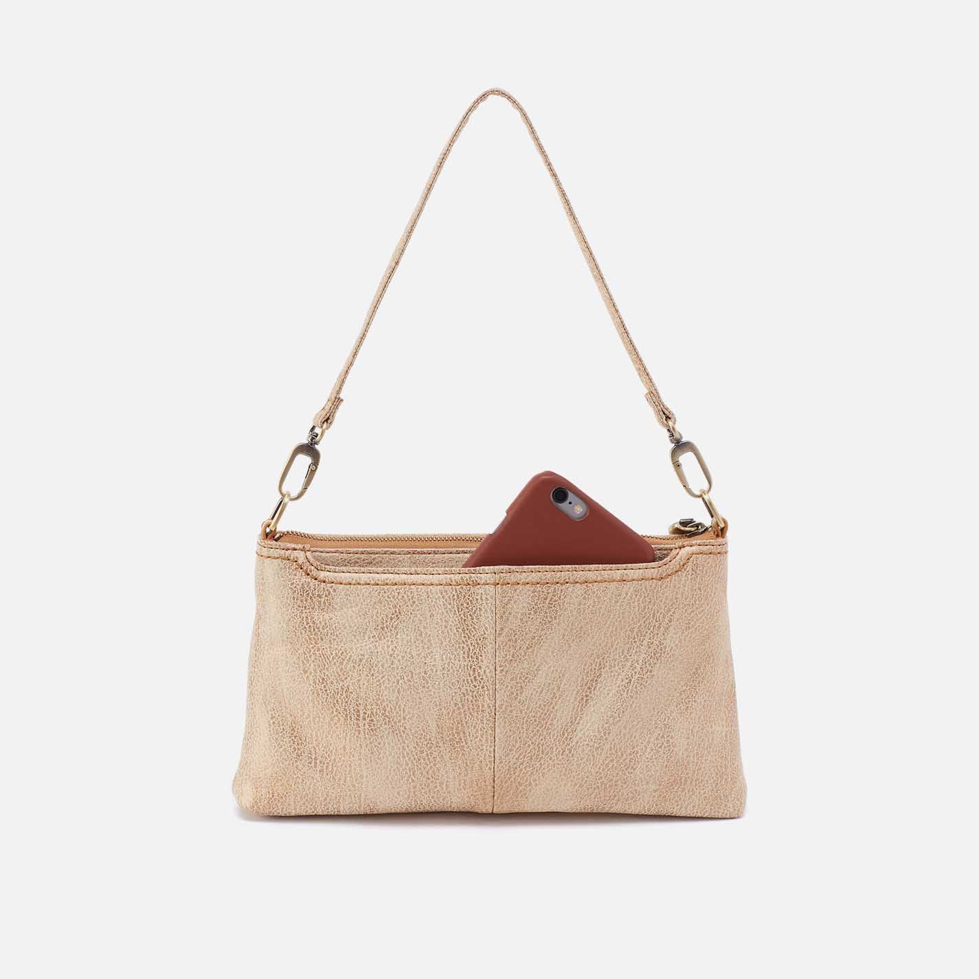Darcy Crossbody in Metallic Leather - Gold Leaf - Image 9