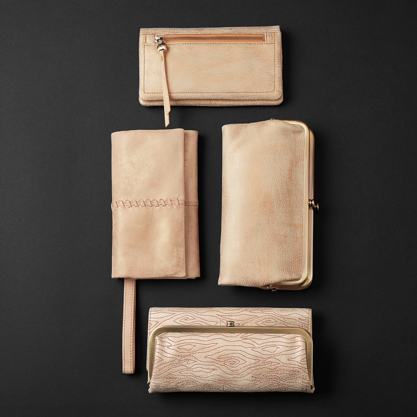 Lumen Continental Wallet in Metallic Leather - Gold Leaf - Image 2