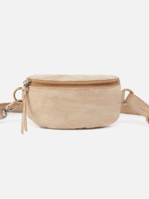 Fern Belt Bag In Metallic Leather - Gold Leaf