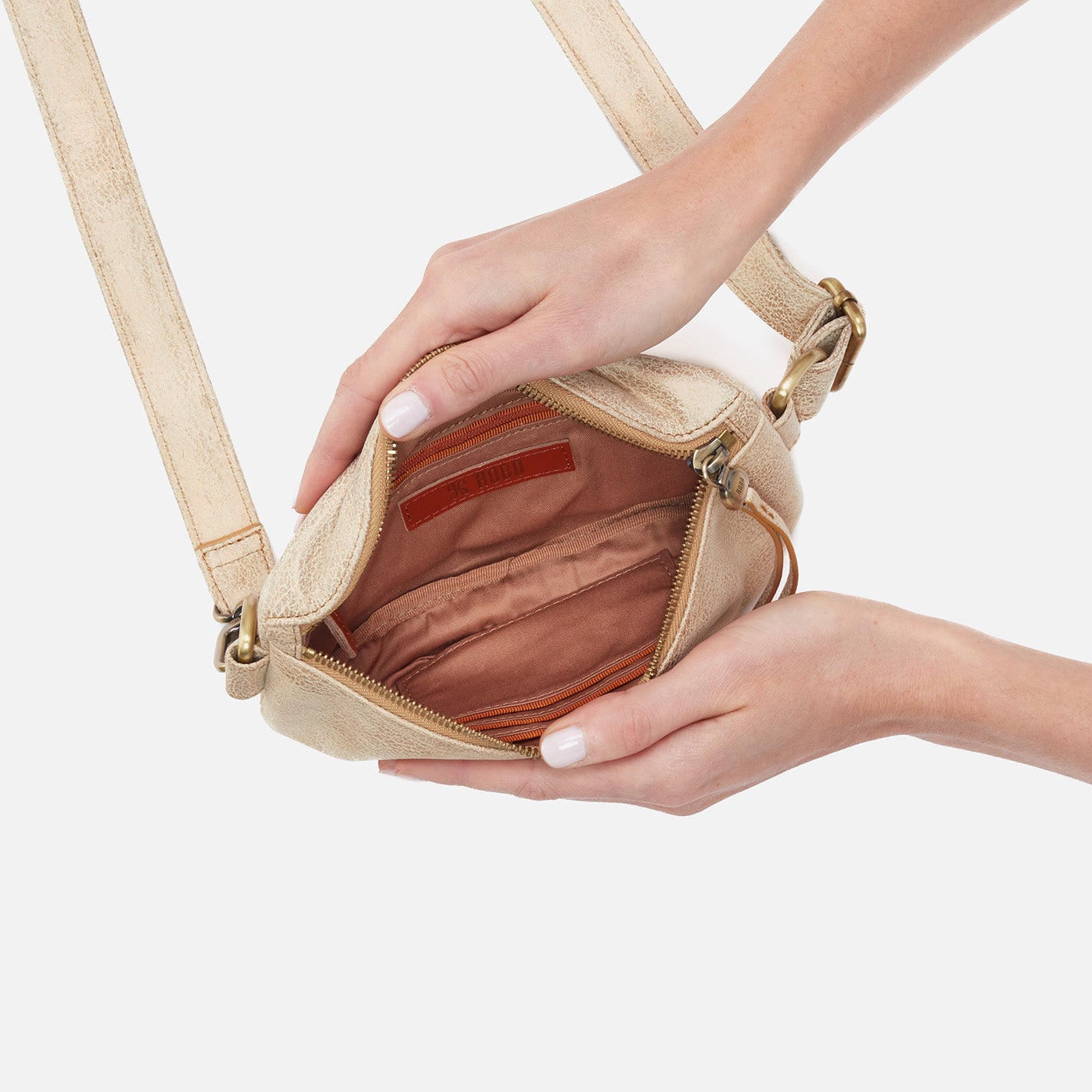 Fern Belt Bag In Metallic Leather - Gold Leaf - Image 3