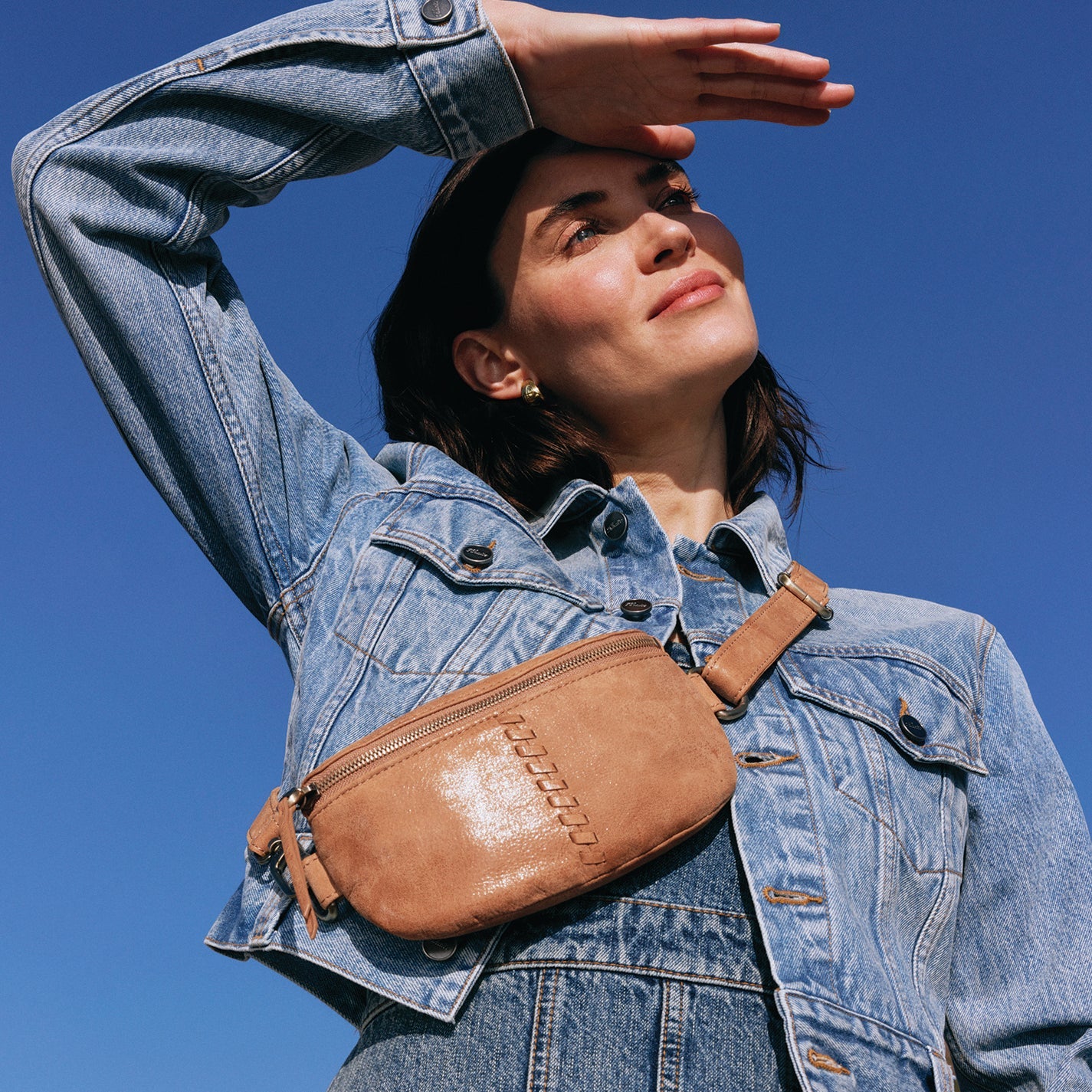 Fern Belt Bag In Buffed Leather - Whiskey - Image 2