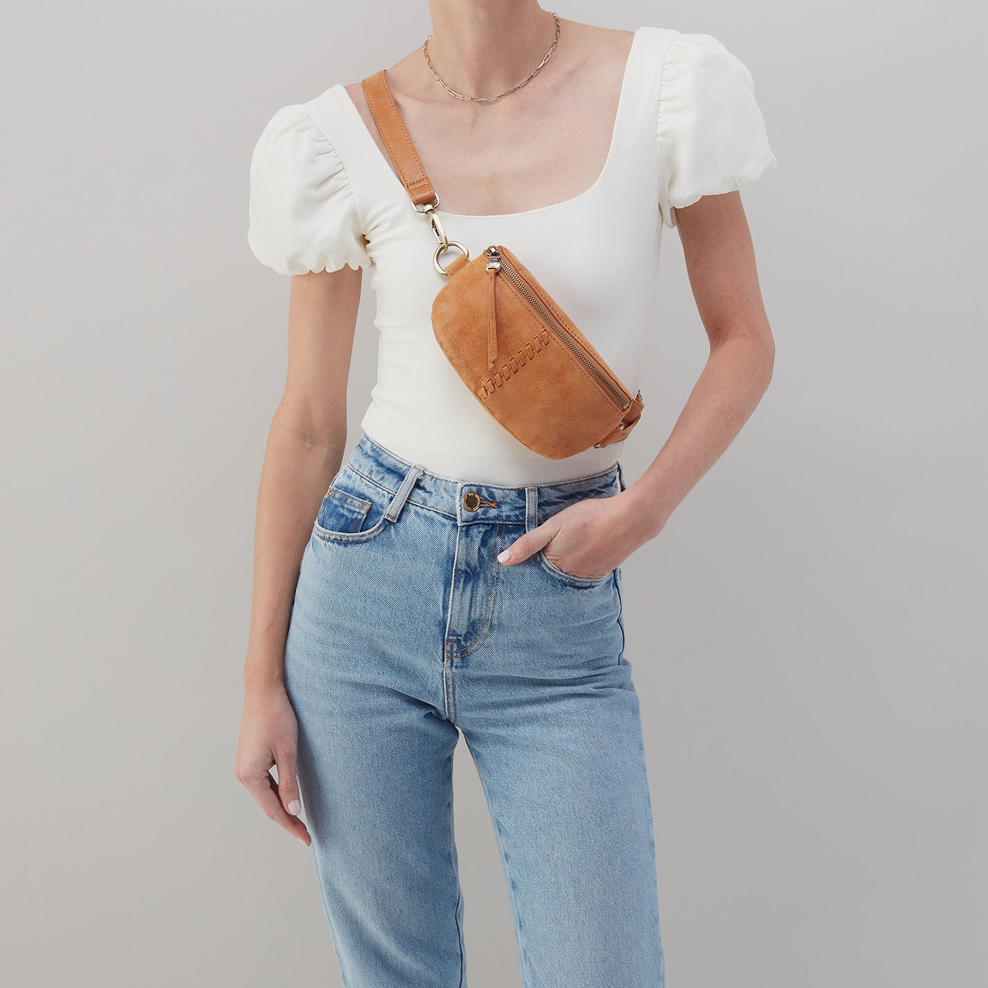 Fern Belt Bag In Buffed Leather - Whiskey - Image 3