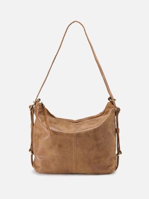 Emily Convertible Backpack In Buffed Leather - Whiskey