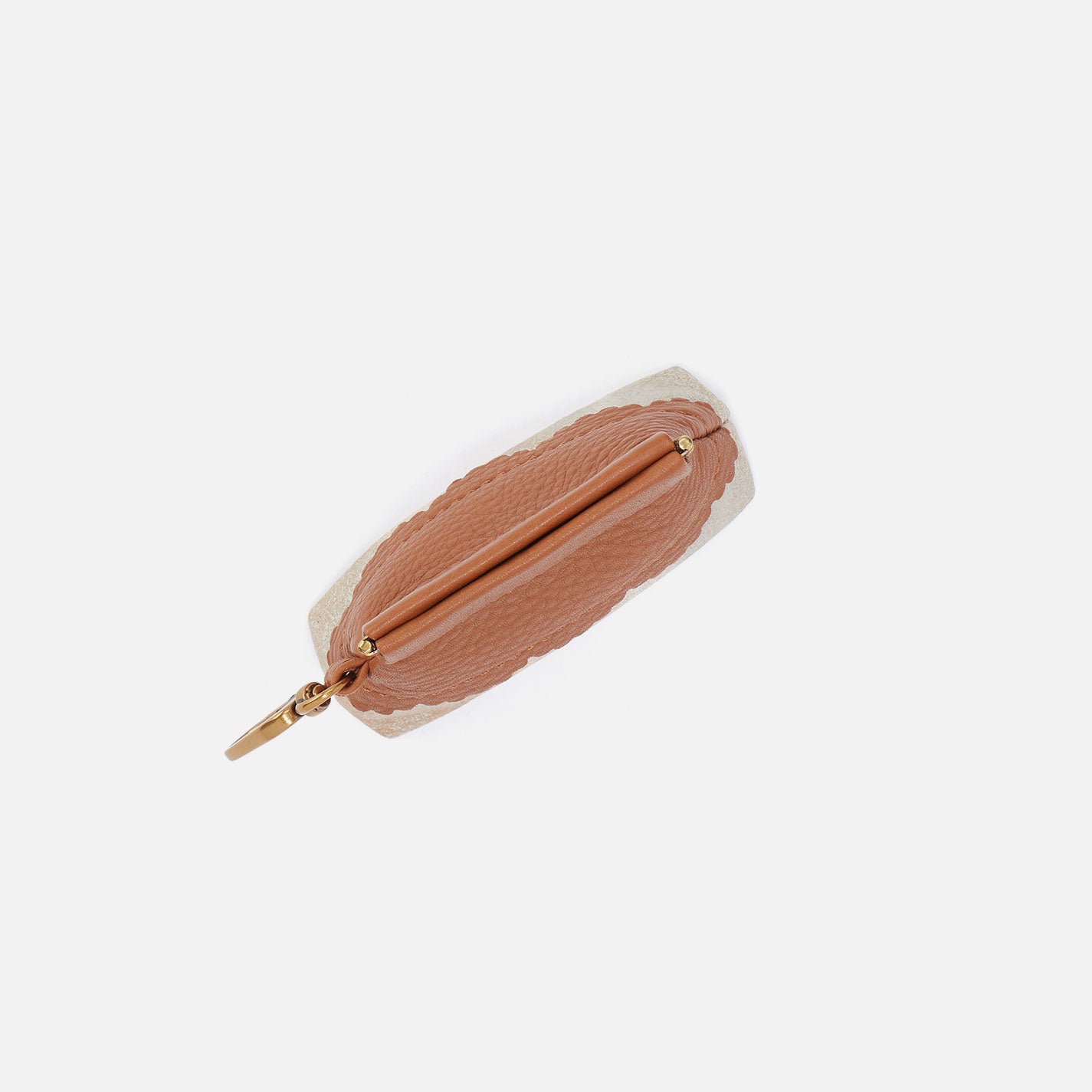 Tabby Earbud Case In Pebbled Leather - Warm Honey - Image 2