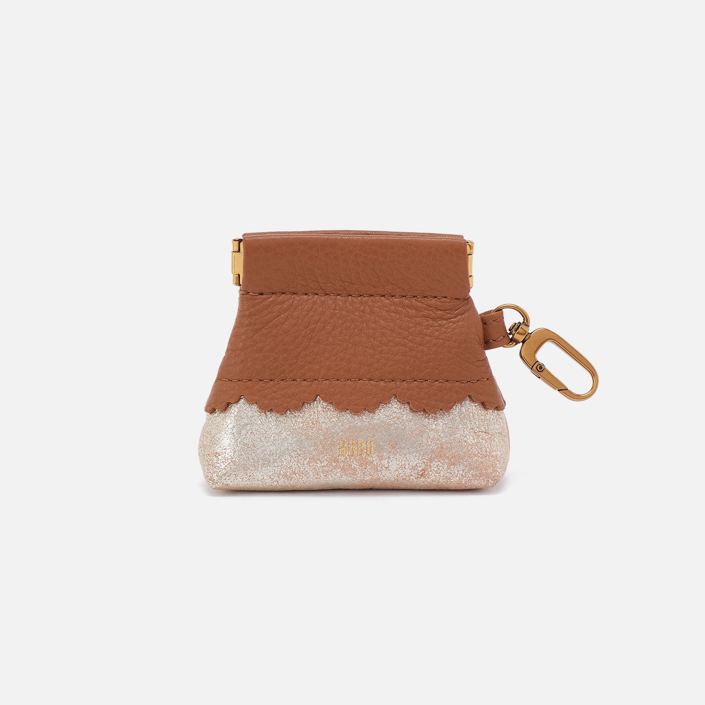 Tabby Earbud Case In Pebbled Leather - Warm Honey - Image 4
