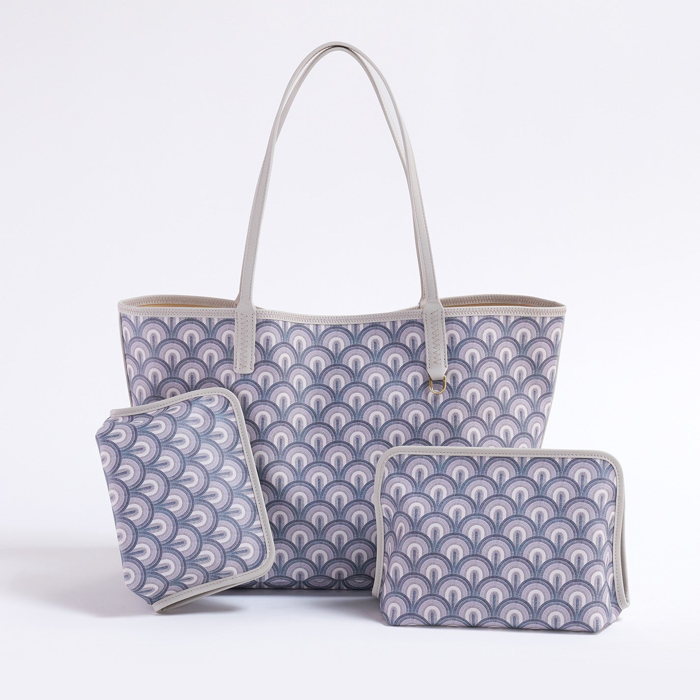 Beauty Cosmetic Pouch In Coated Canvas - Grey Dawn - Image 2
