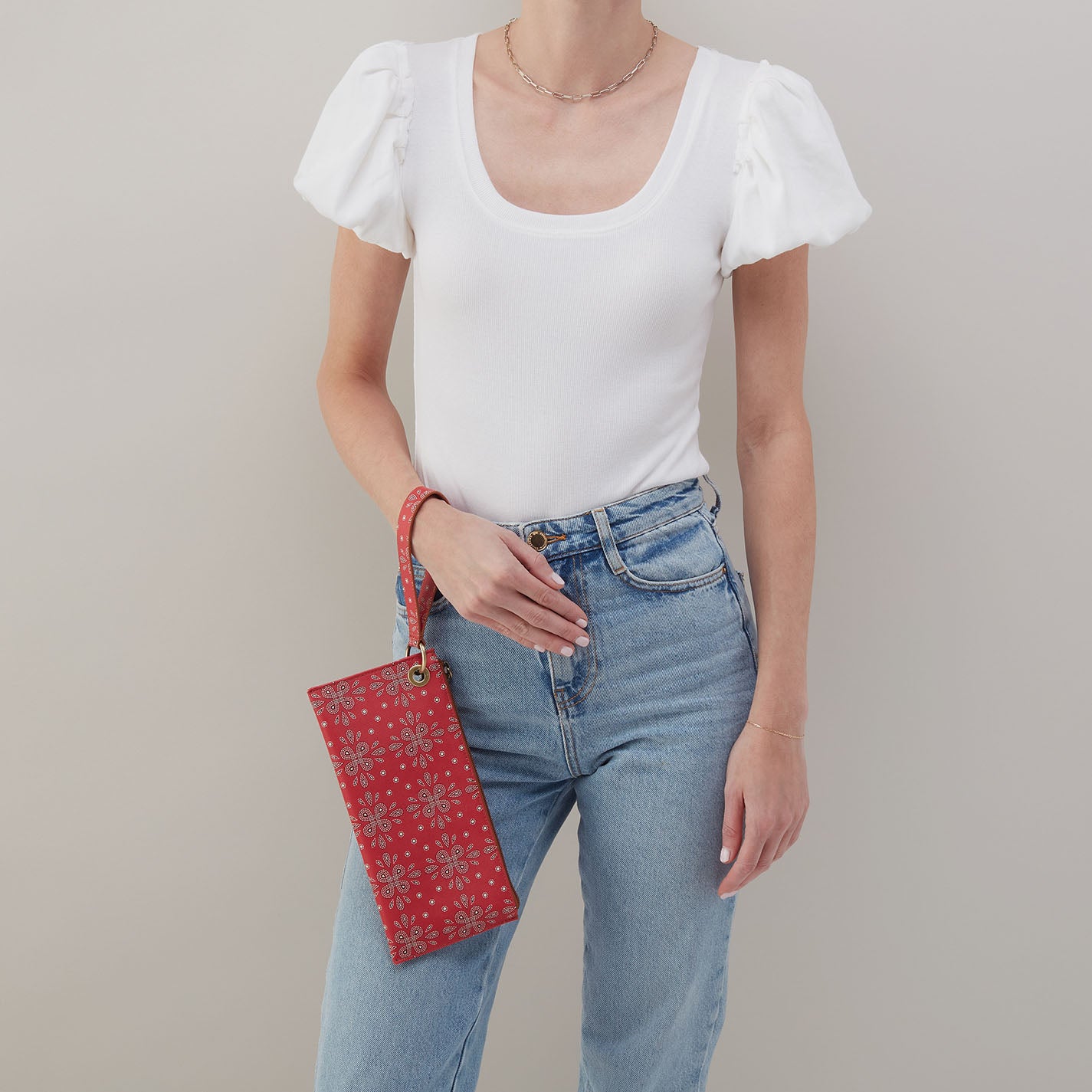 Vida Wristlet In Coated Canvas - Red Journey Bandana - Image 2