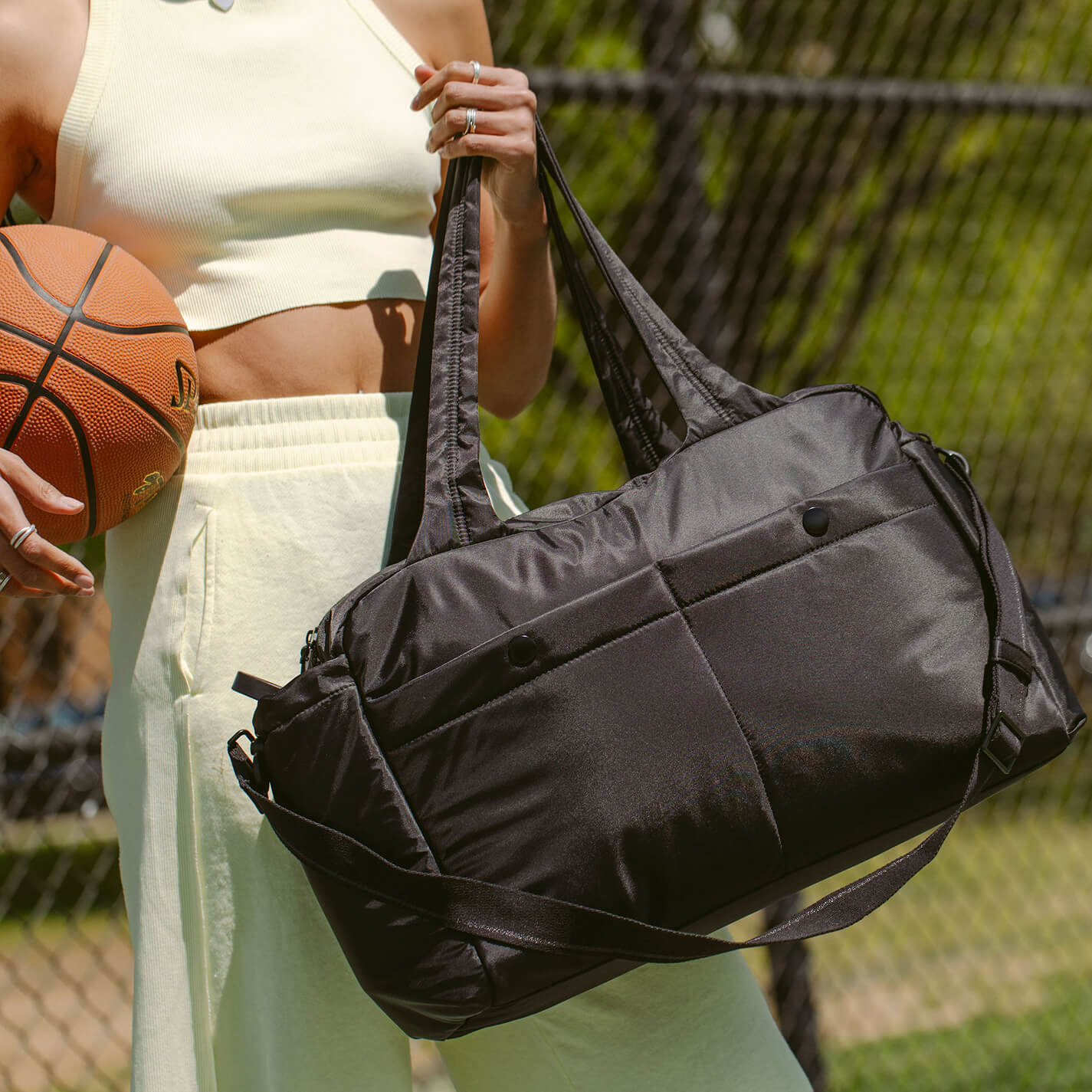 GET AWAY Duffle in CaRefiber recycled nylon - Jet - Image 2