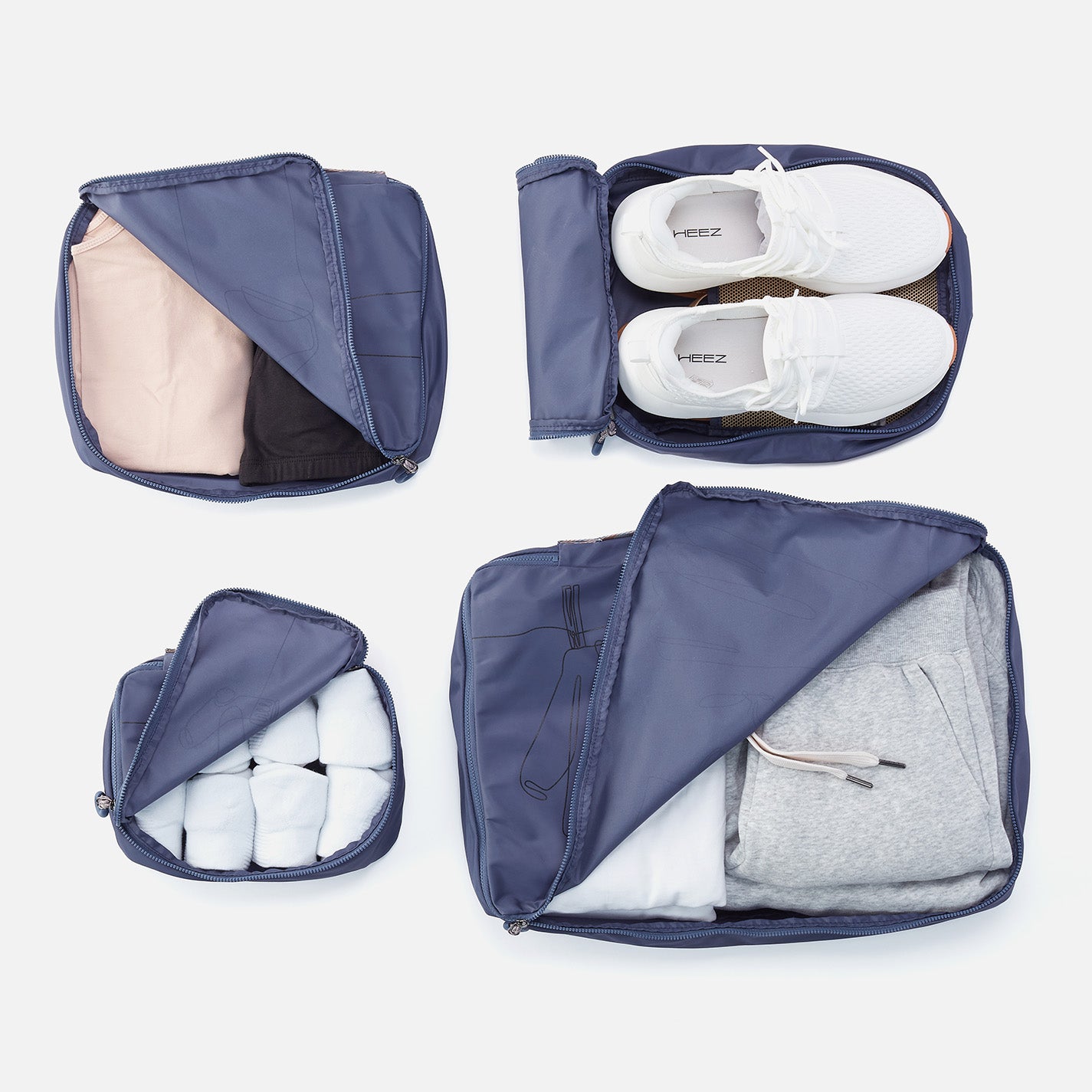 SET TO GO Shoe Packing Cube in CaRefiber recycled nylon - Ocean - Image 4