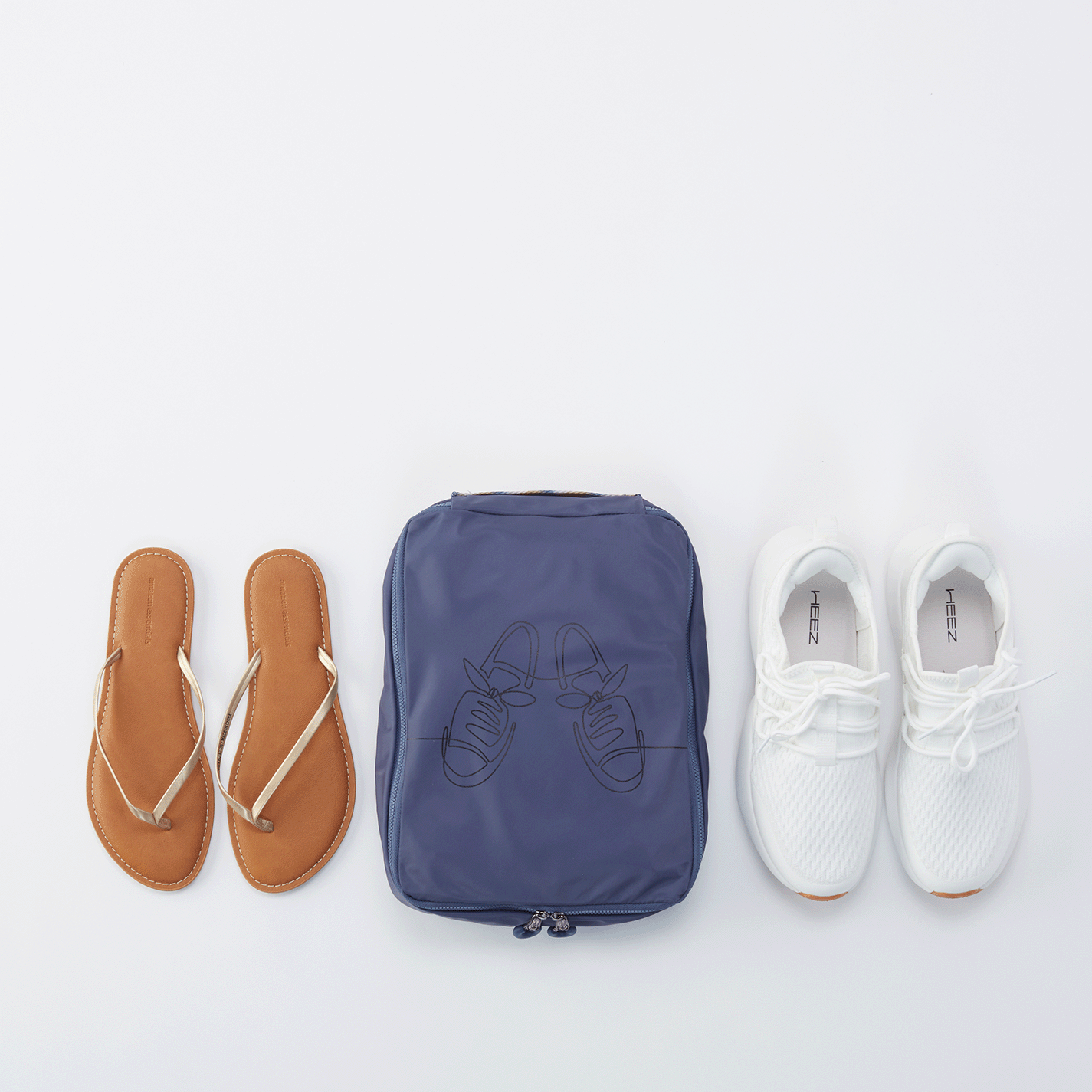 SET TO GO Shoe Packing Cube in CaRefiber recycled nylon - Ocean - Image 6