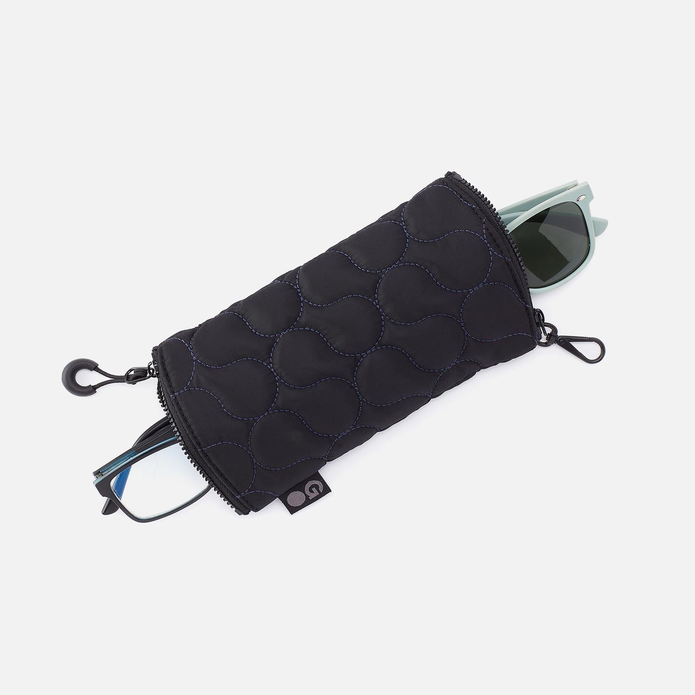 DOUBLE VISION Quilted Clip Eyewear Organizer in CaRefiber recycled nylon - Teal - Image 3