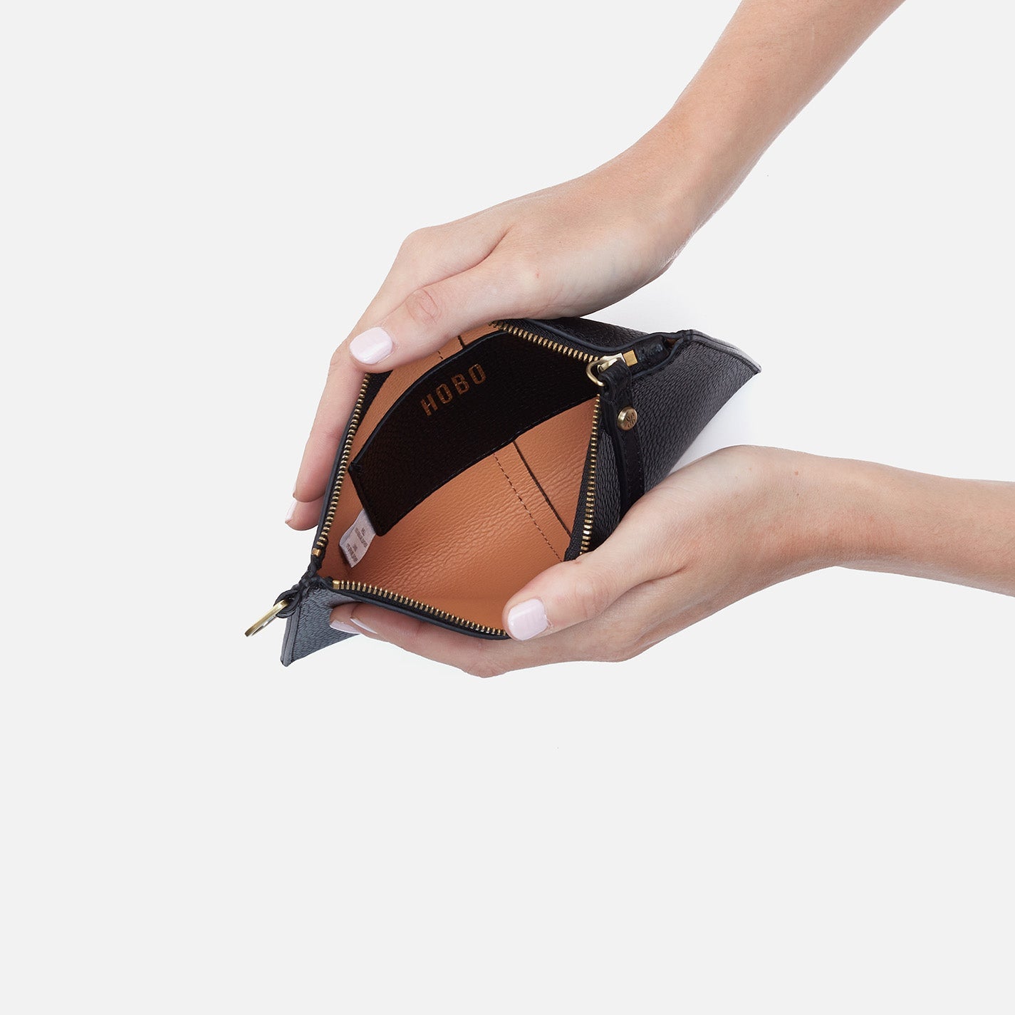 Vida Small Pouch in Micro Pebbled Leather - Black - Image 4