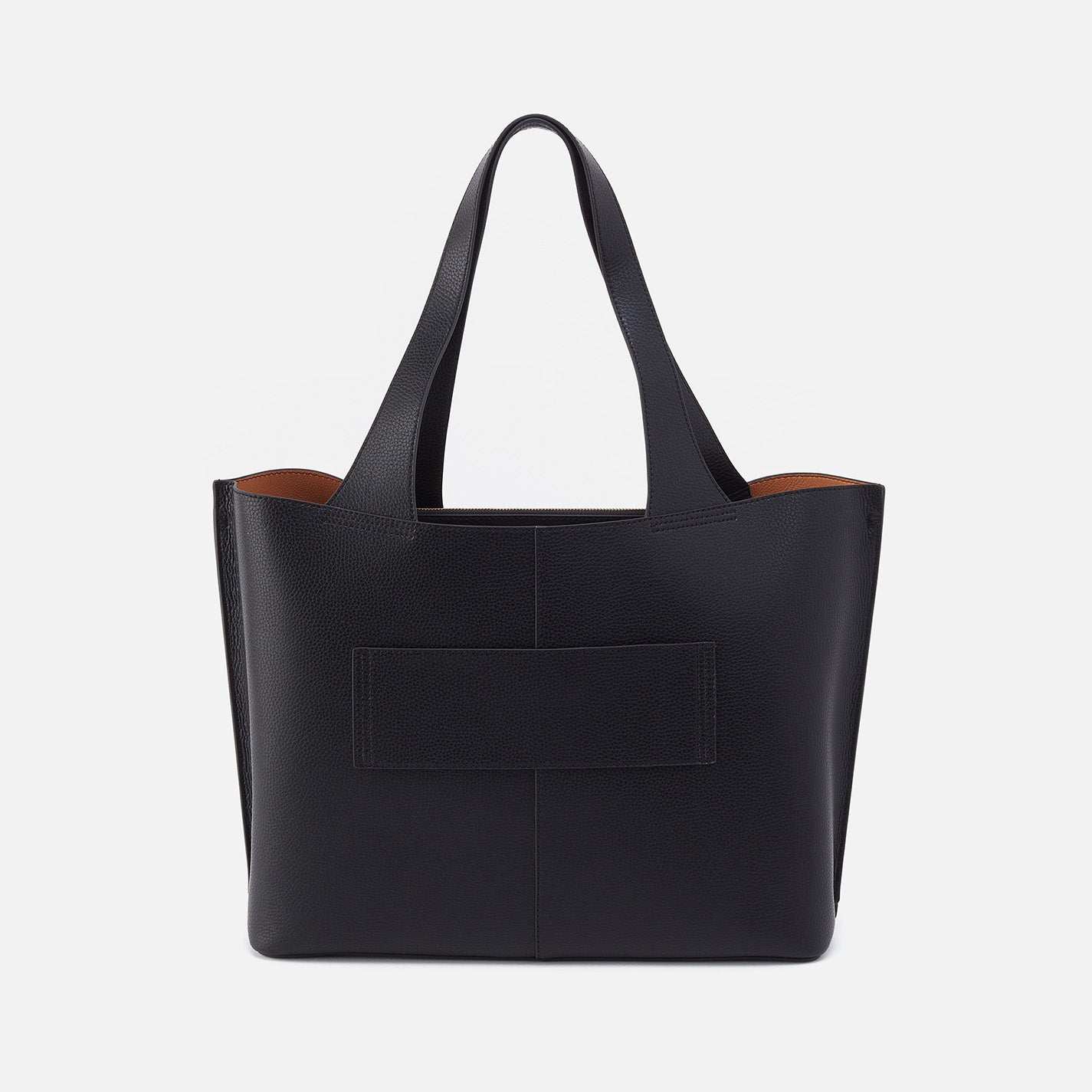 Vida Large Tote in Micro Pebbled Leather - Black - Image 4