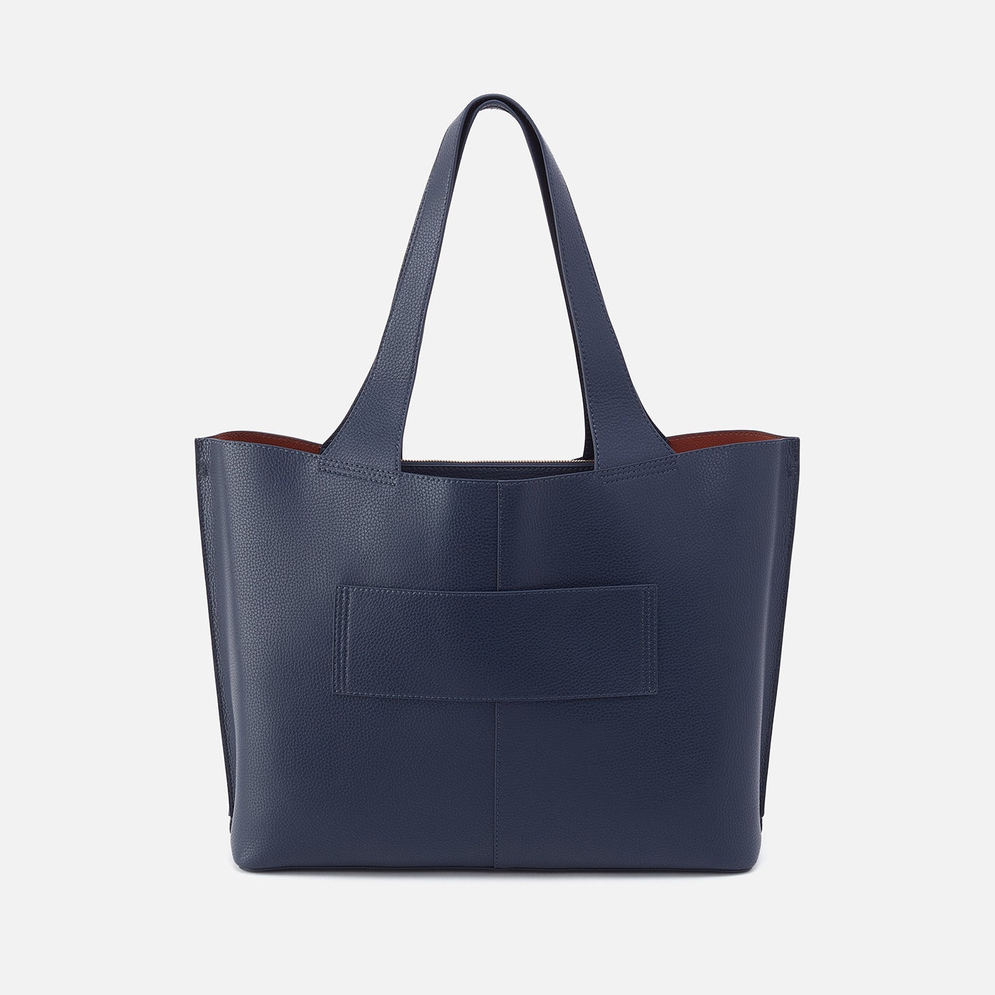 Vida Large Tote In Micro Pebbled Leather - Mood Indigo - Image 4