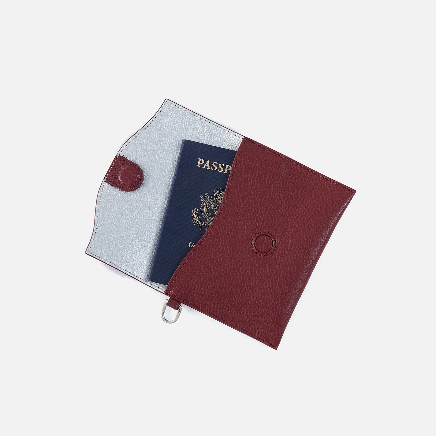 Vida Passport In Micro Pebbled Leather - Port - Image 2
