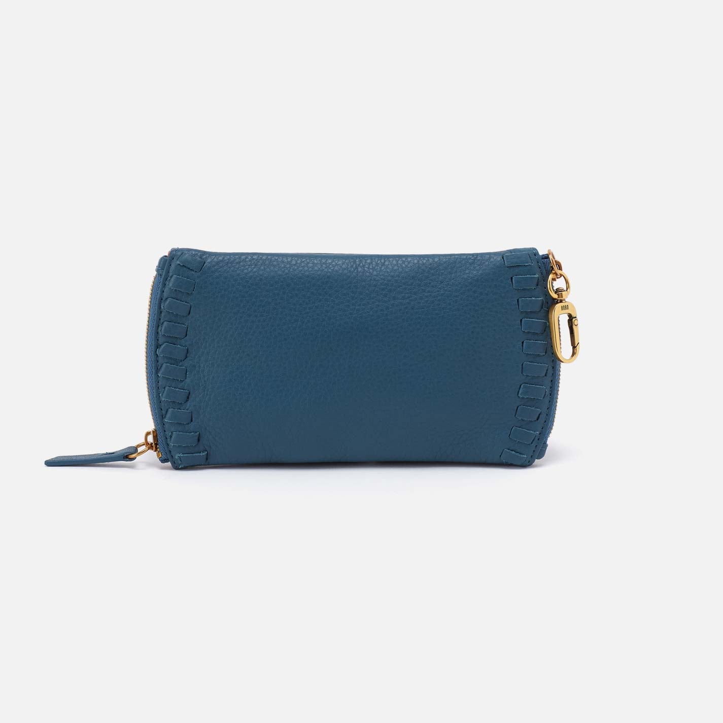 Spark Double Eyeglass Case in Pebbled Leather - Peacock Feather