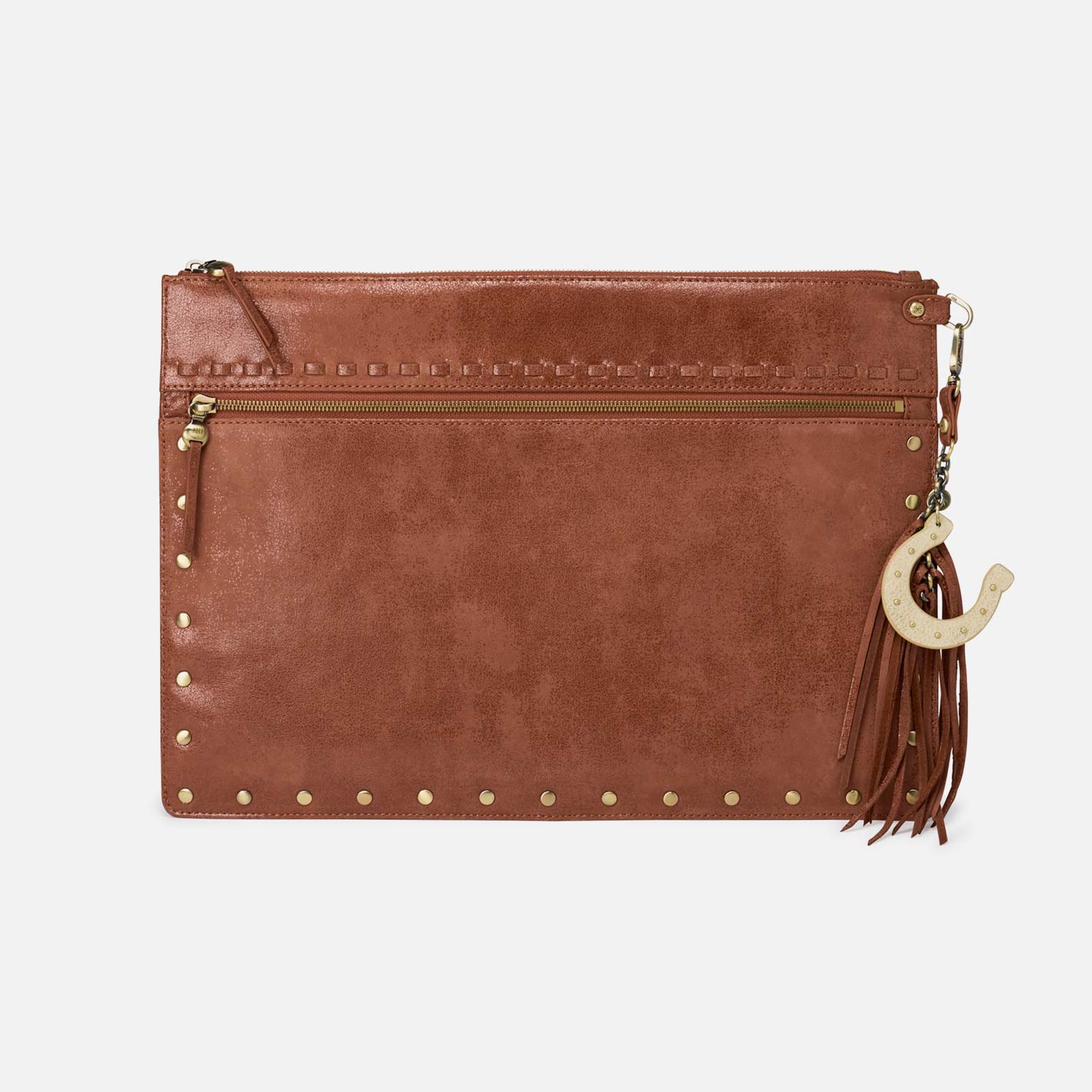 Digital Nomad Large Sleeve in Buffed Leather - Burnished Saddle