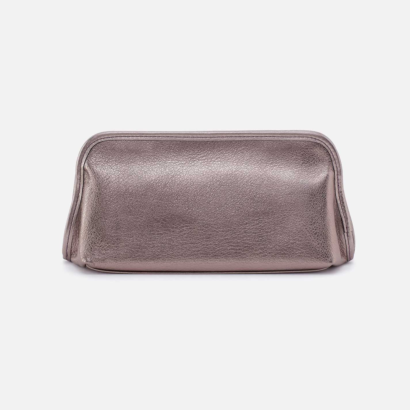 Beauty Brush Case in Metallic Leather - Pewter Spur - Image 3