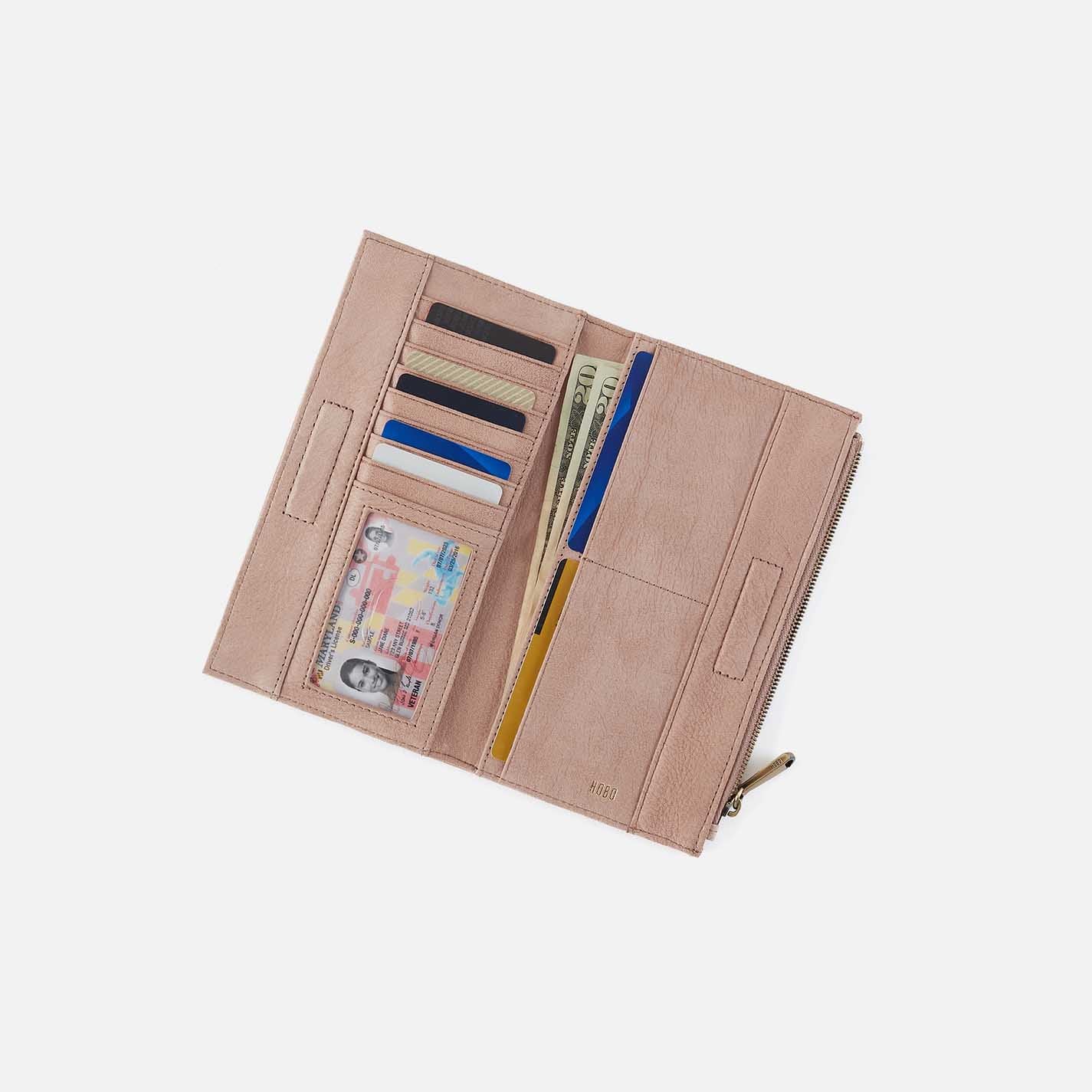 Jill Large Bifold Wallet in Buffed Leather - Hazel - Image 2