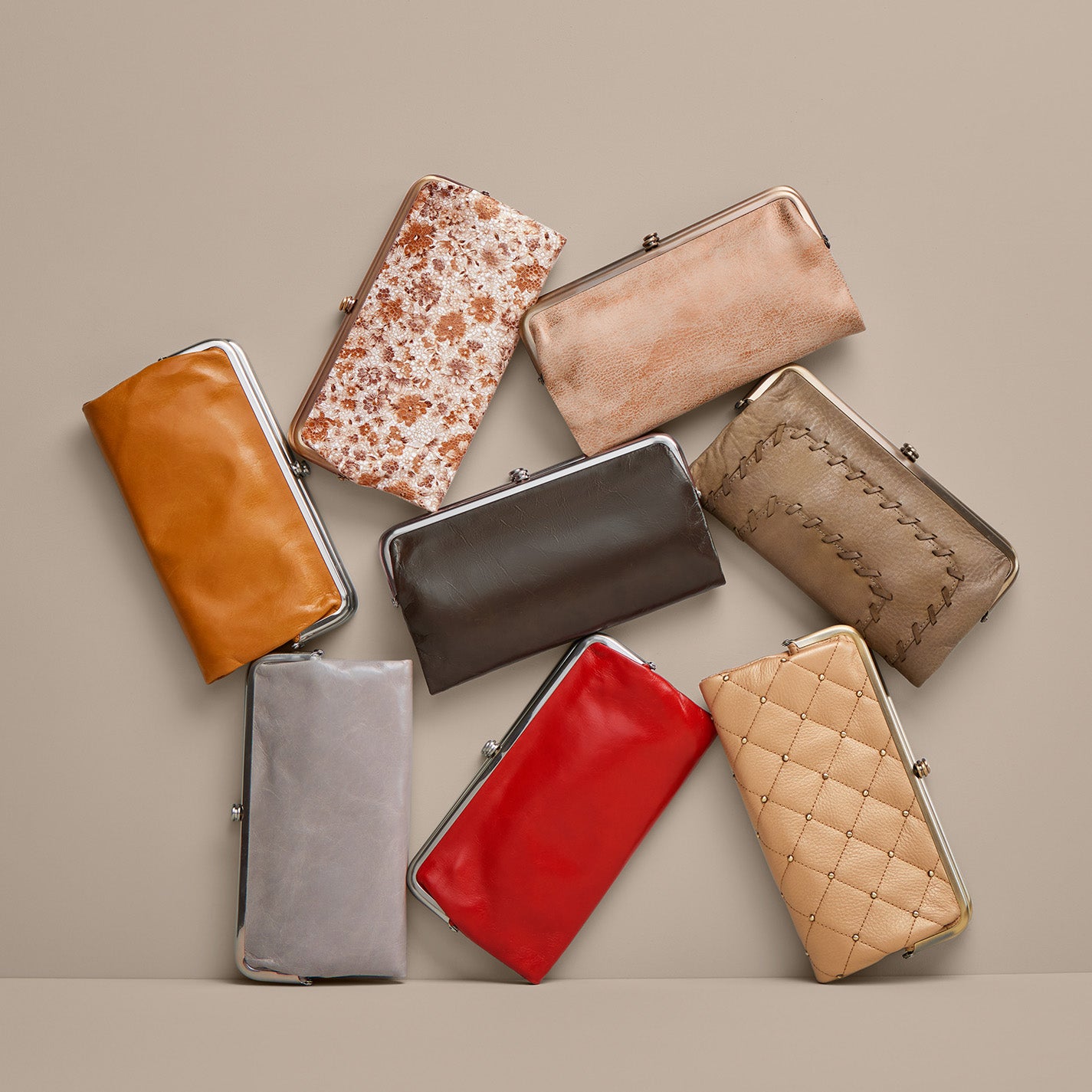 Lauren Clutch-Wallet In Pebbled Metallic Leather - Dusty Gold - Image 2