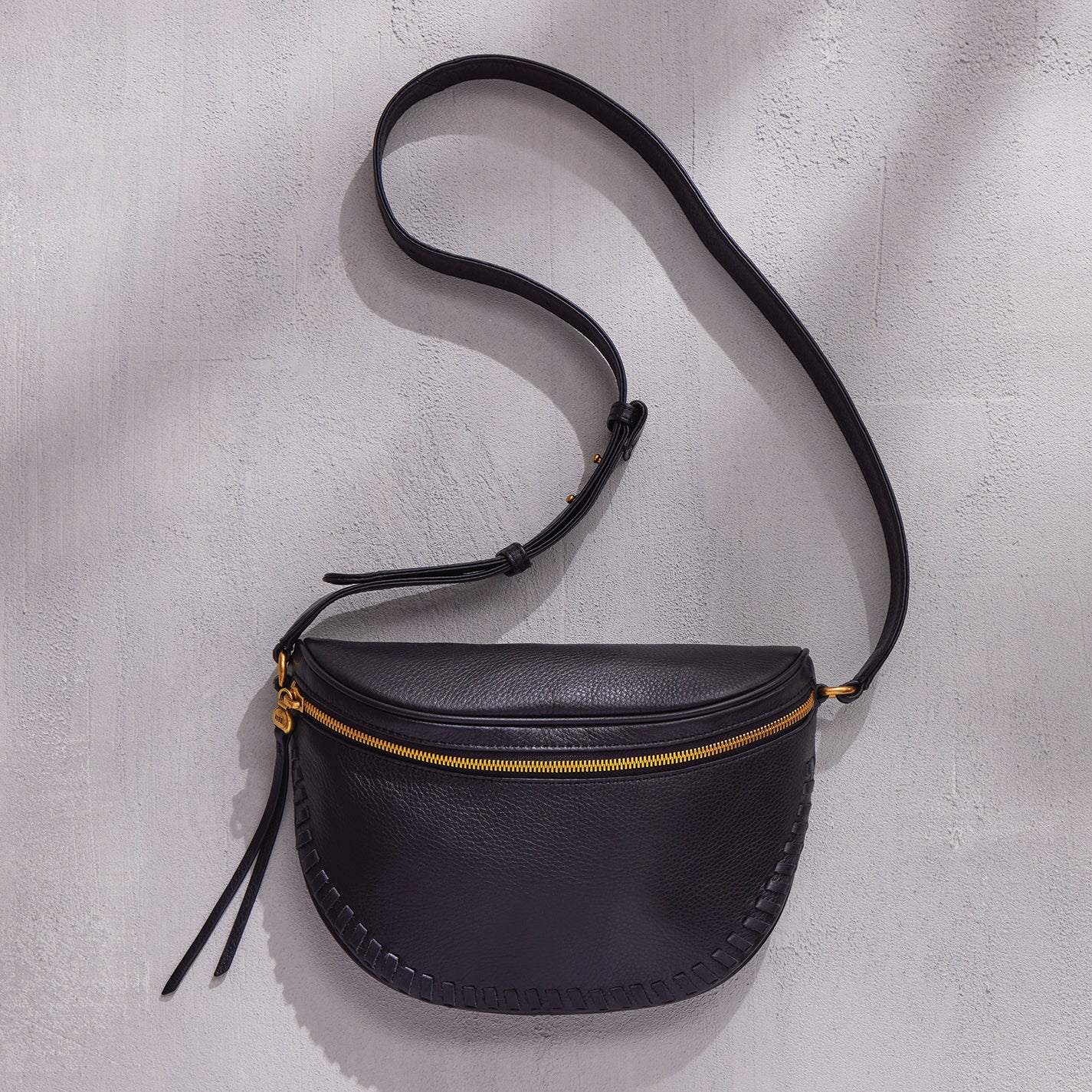 Juno Belt Bag In Pebbled Leather - Black - Image 2