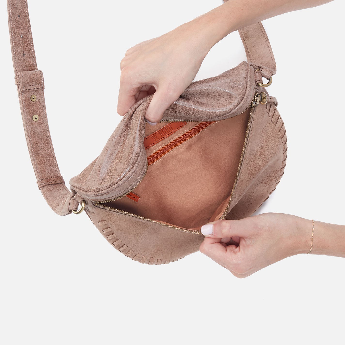 Juno Belt Bag In Buffed Leather - Hazel - Image 3