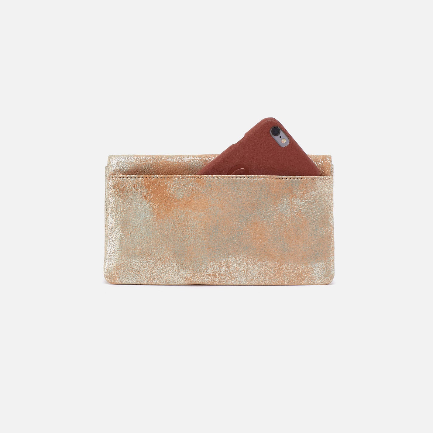 Lumen Continental Wallet In Metallic Leather - Saddle Stardust - Image 4