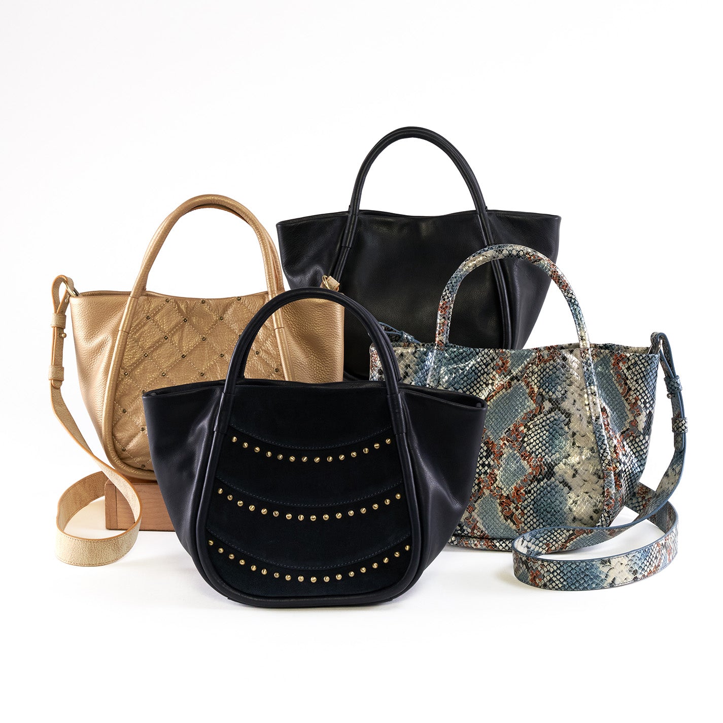 Margot Satchel In Pebbled Metallic Leather - Dusty Gold - Image 2
