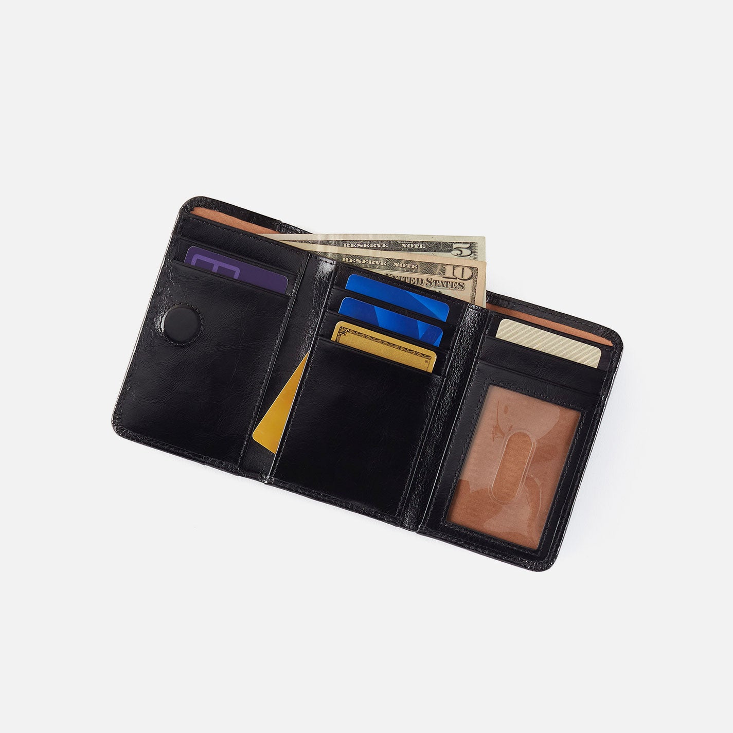 Jill Trifold Wallet In Buffed Leather - Whiskey - Image 3
