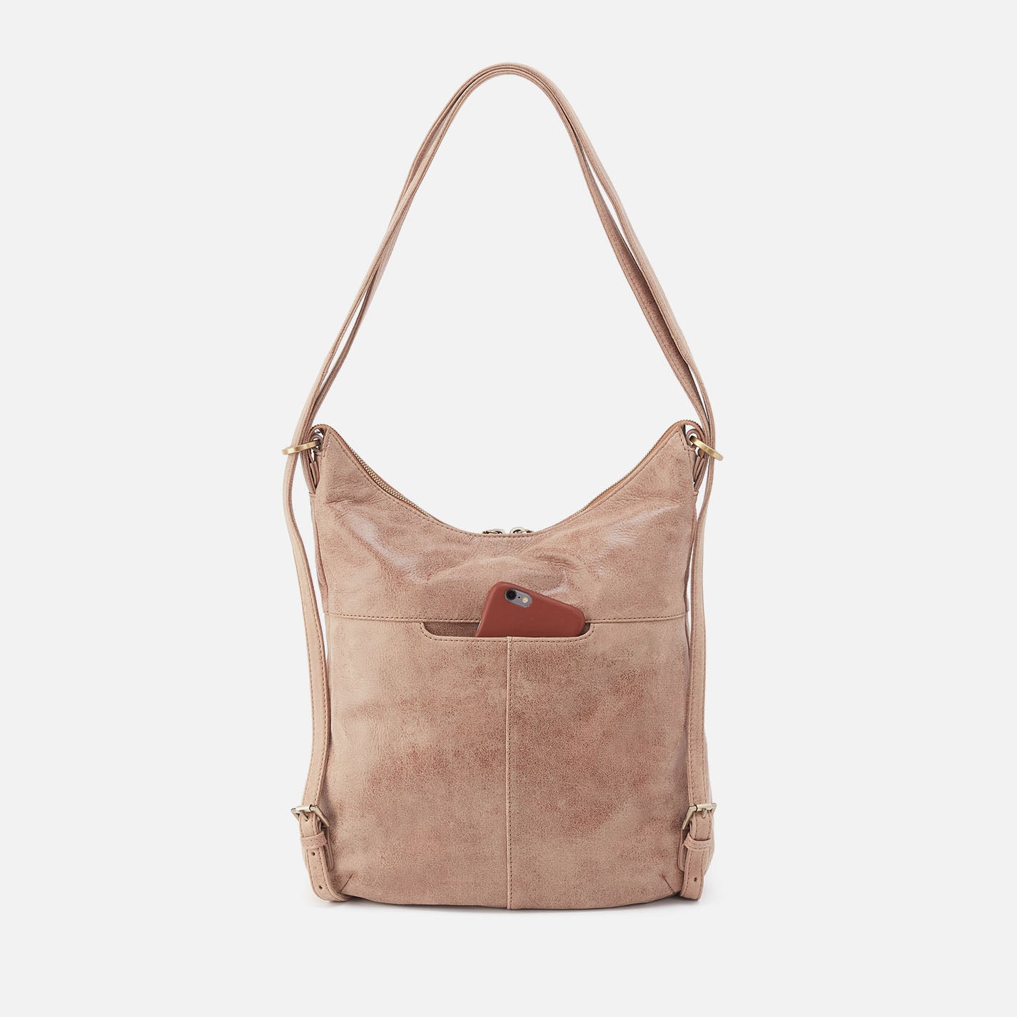 Merrin Convertible Backpack In Buffed Leather - Hazel - Image 6