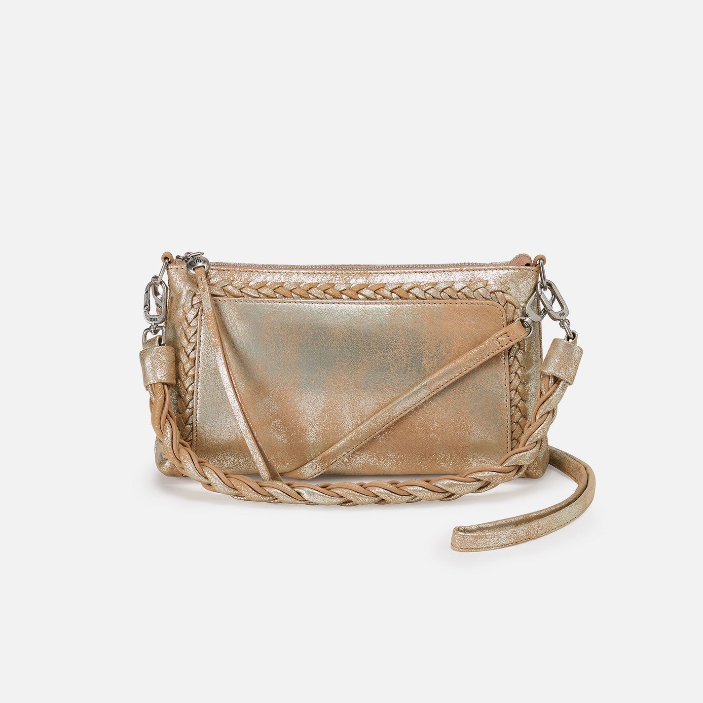 Darcy Crossbody In Metallic Leather - Saddle Stardust