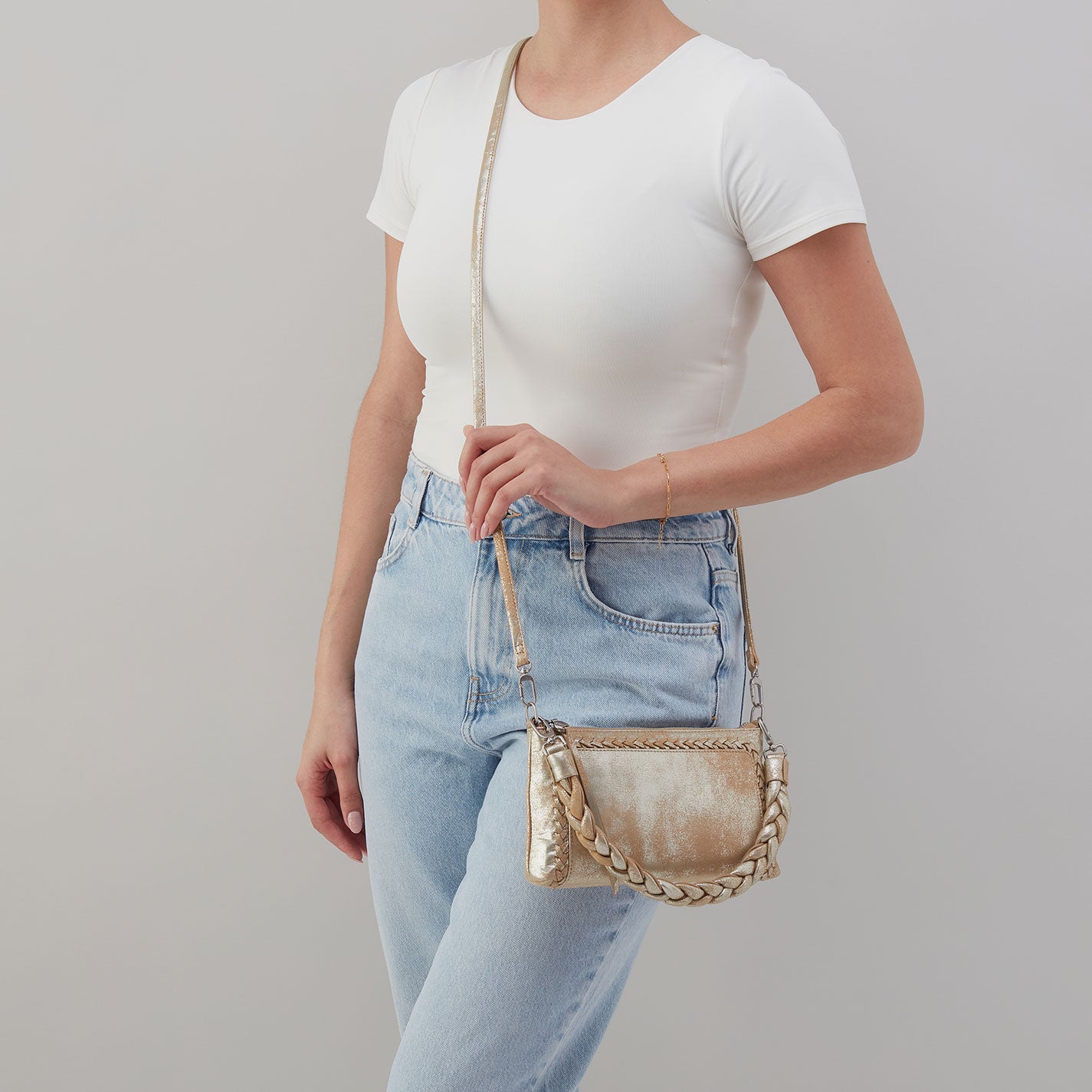 Darcy Crossbody In Metallic Leather - Saddle Stardust - Image 3