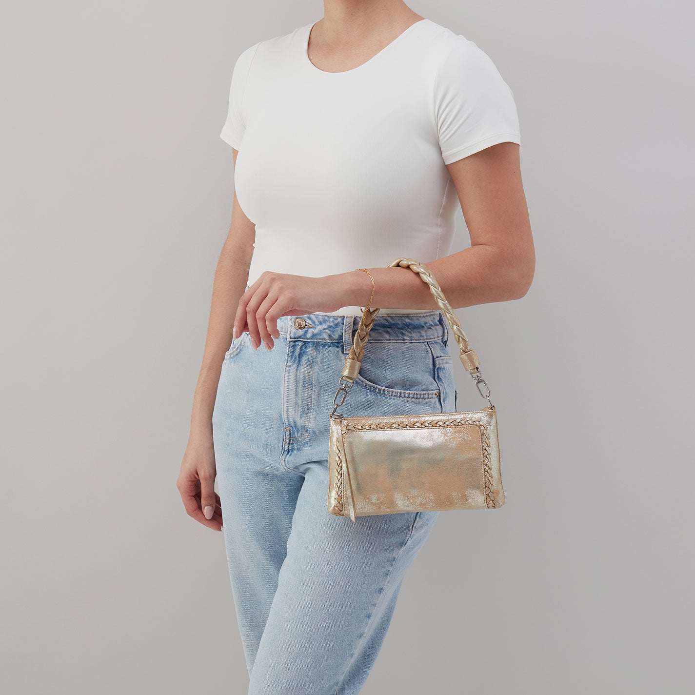 Darcy Crossbody In Metallic Leather - Saddle Stardust - Image 5