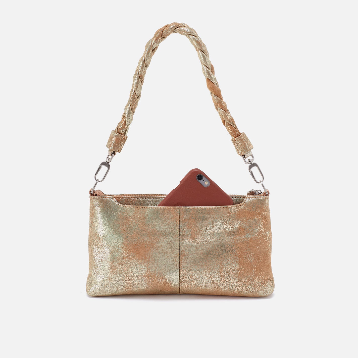 Darcy Crossbody In Metallic Leather - Saddle Stardust - Image 8