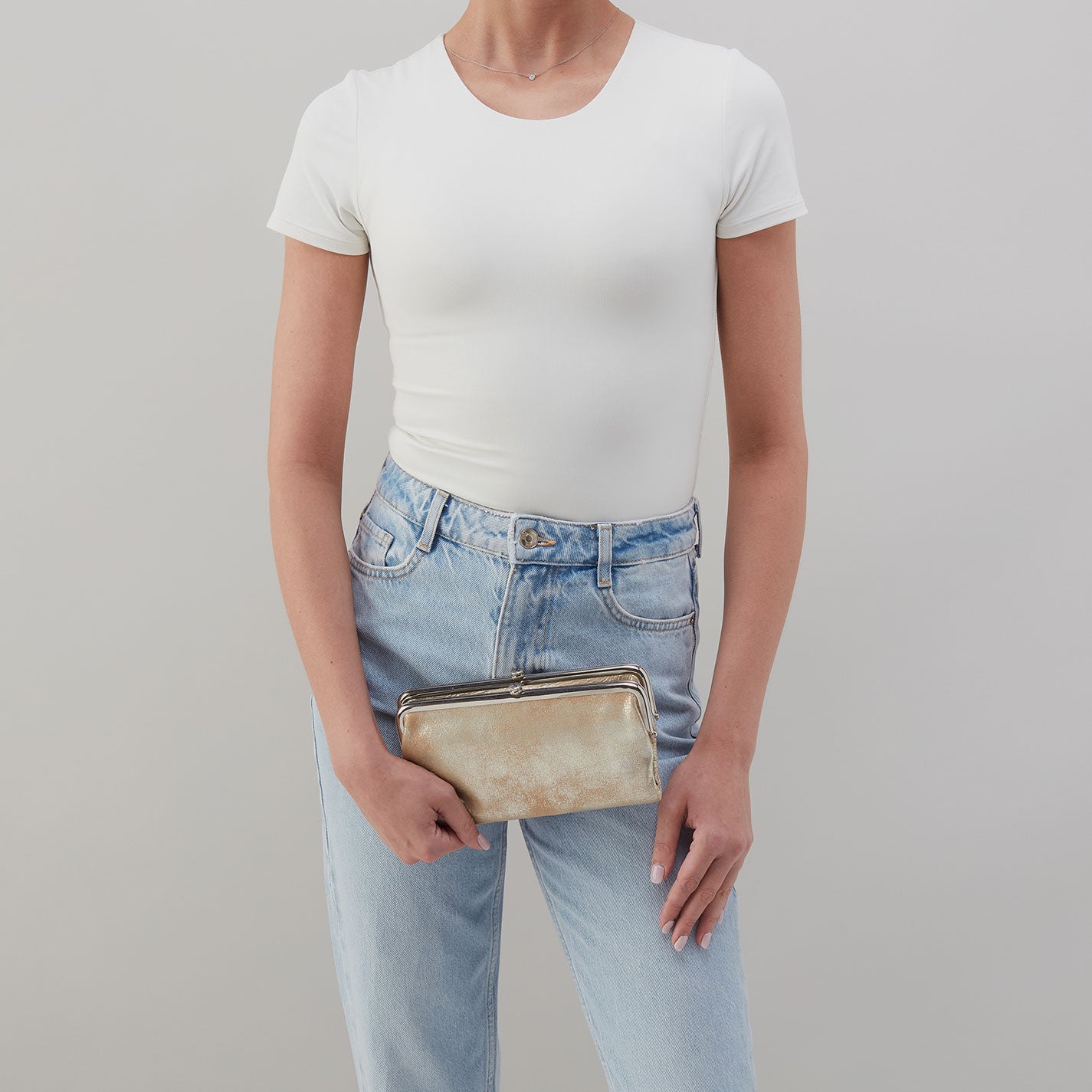 Lauren Clutch-Wallet In Metallic Leather - Saddle Stardust - Image 3