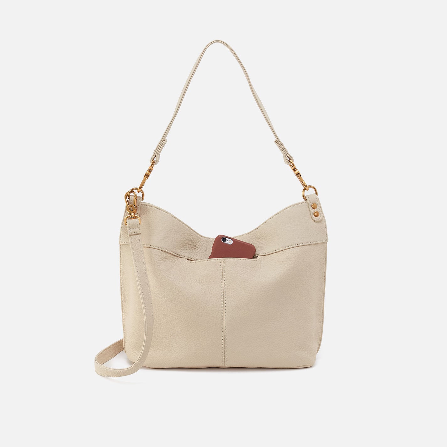 Pier Shoulder Bag In Pebbled Leather - Embroidered Birch - Image 4