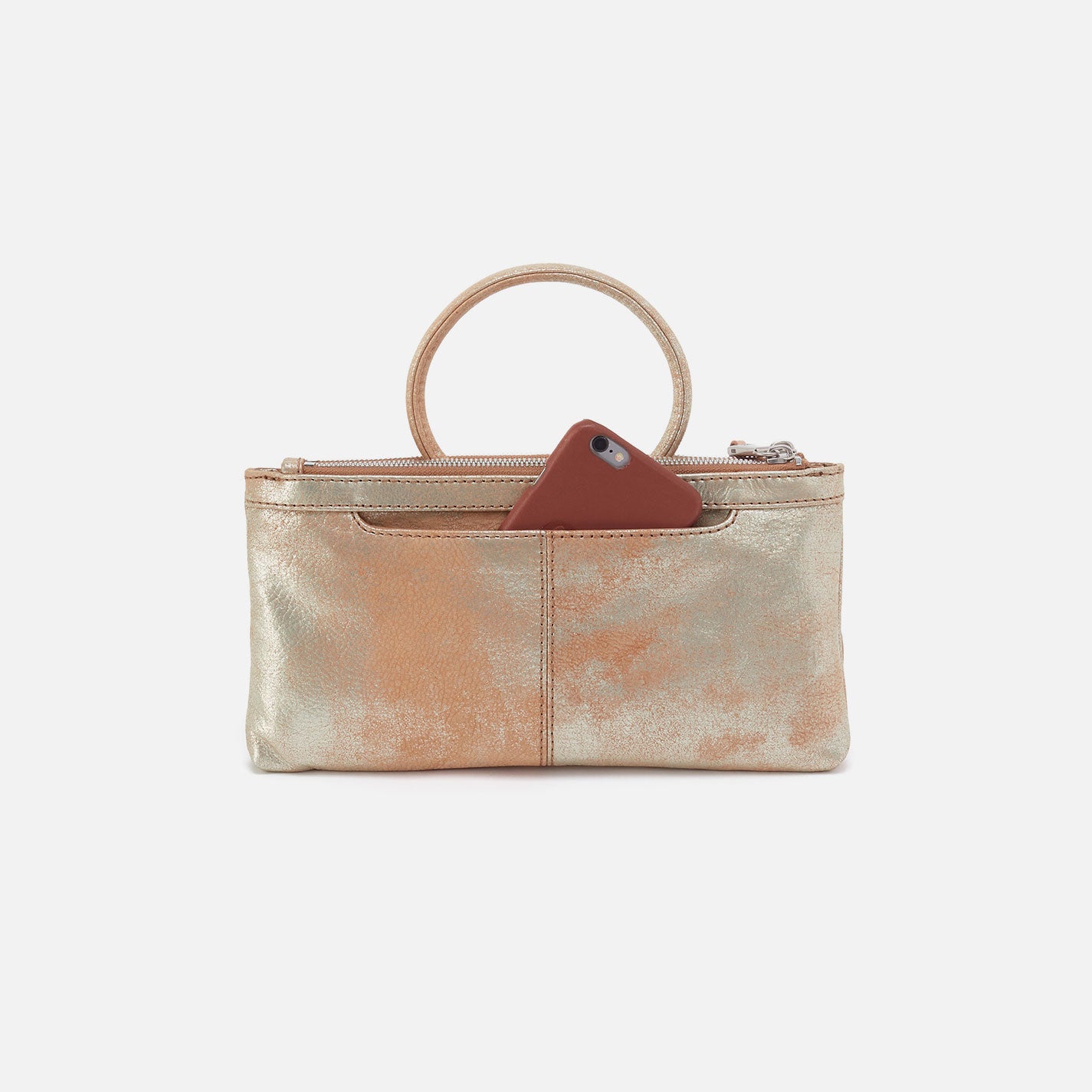 Sable Crossbody In Metallic Leather - Saddle Stardust - Image 4