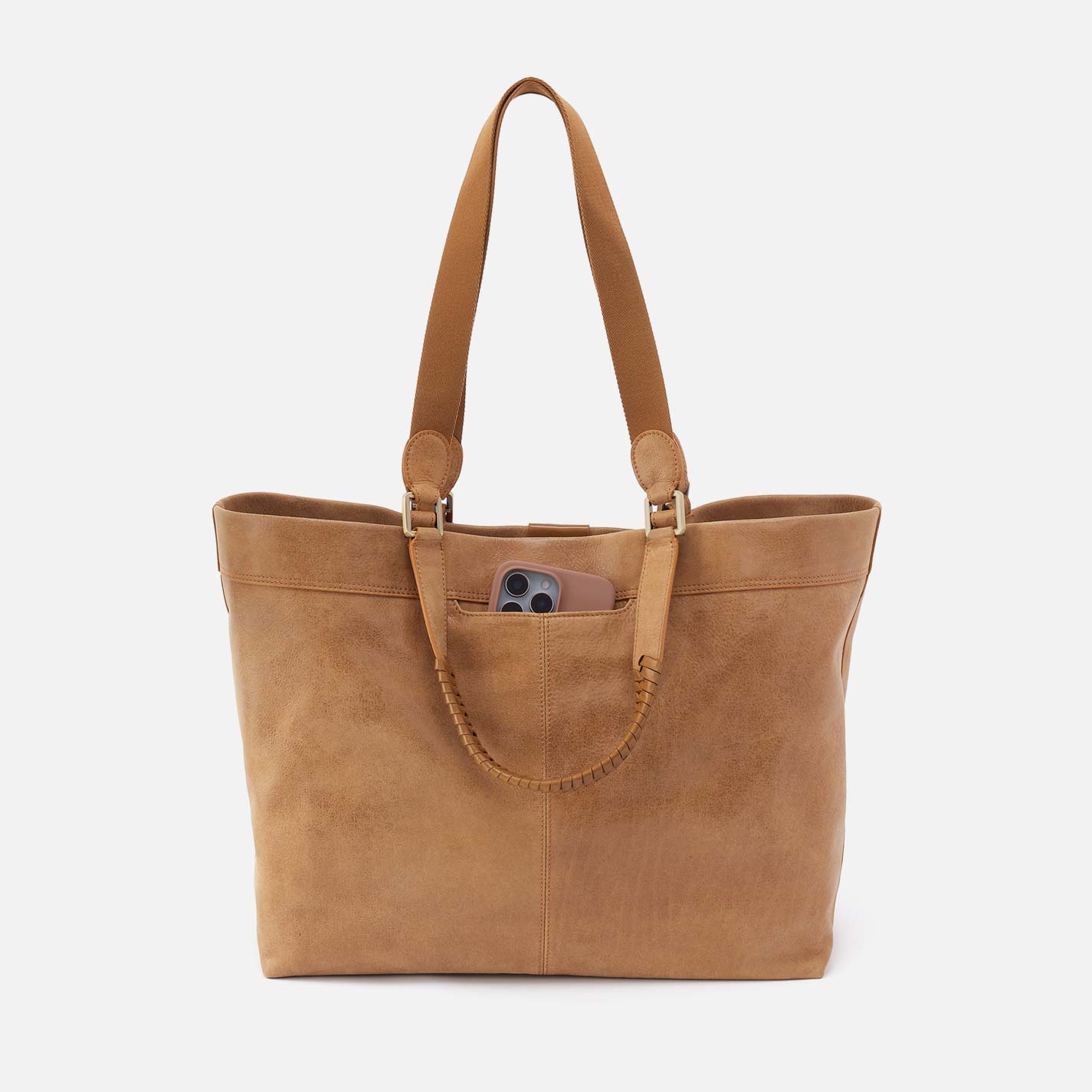 Romy Max Tote in Buffed Leather - Whiskey - Image 5