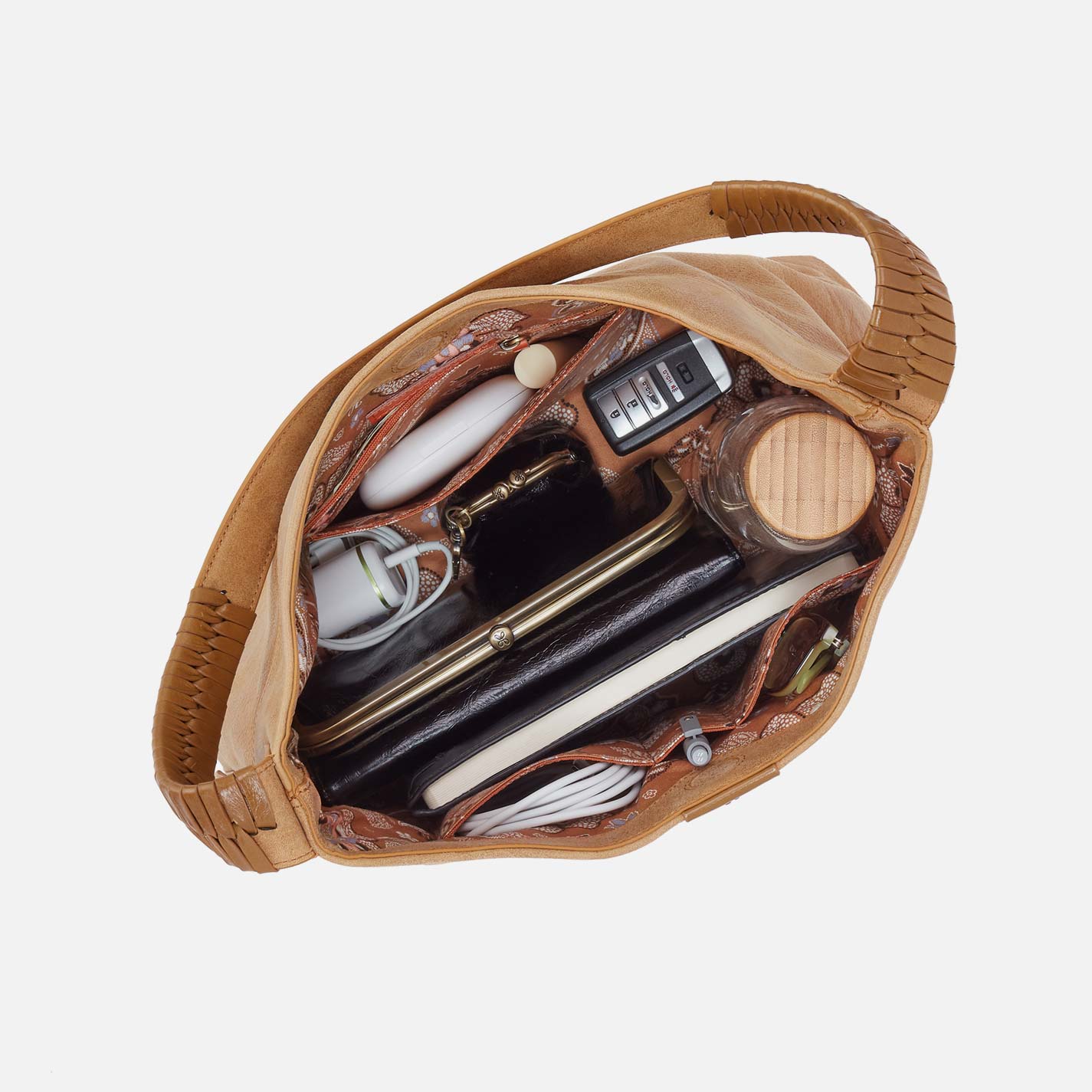 Romy Hobo in Buffed Leather - Whiskey - Image 4