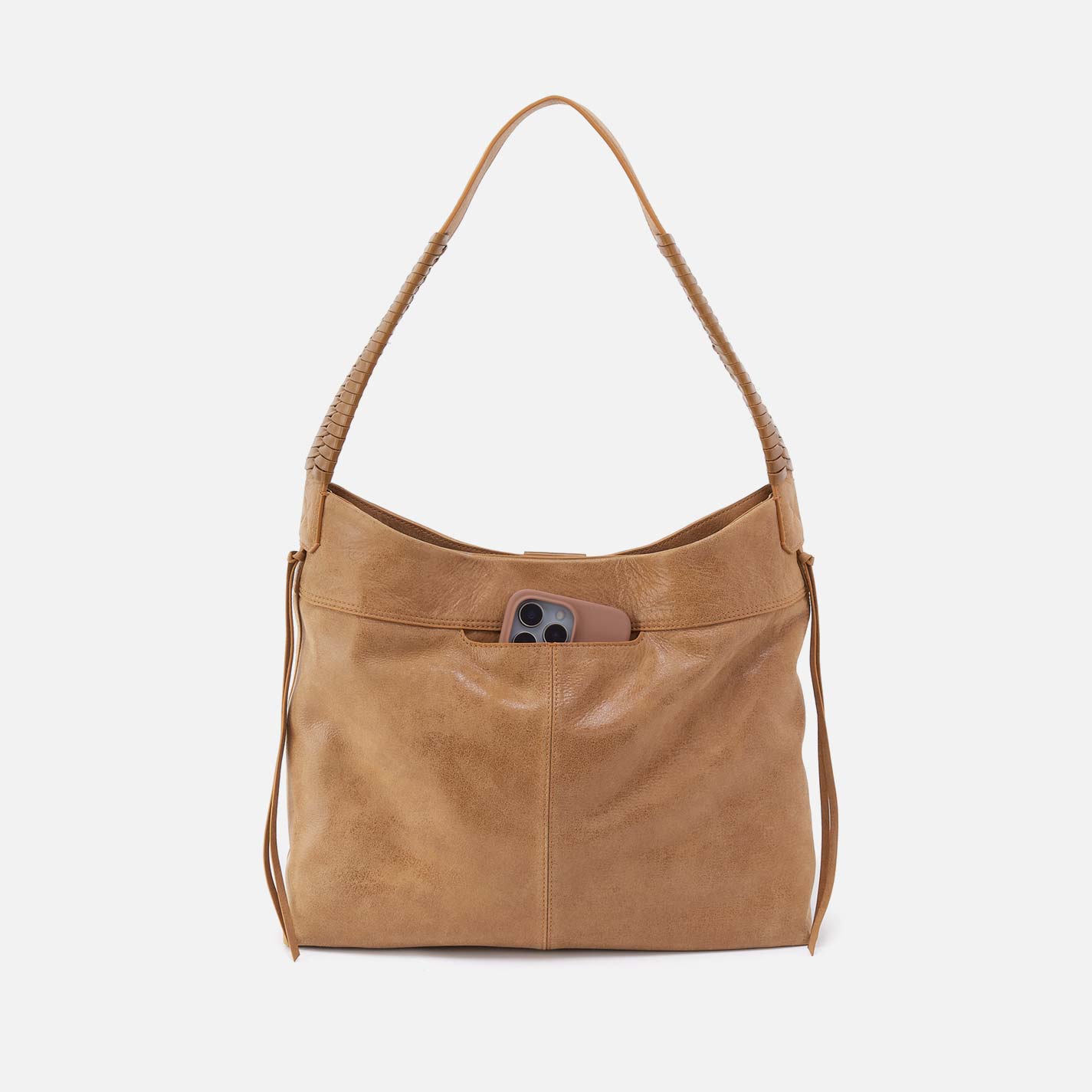 Romy Hobo in Buffed Leather - Whiskey - Image 5