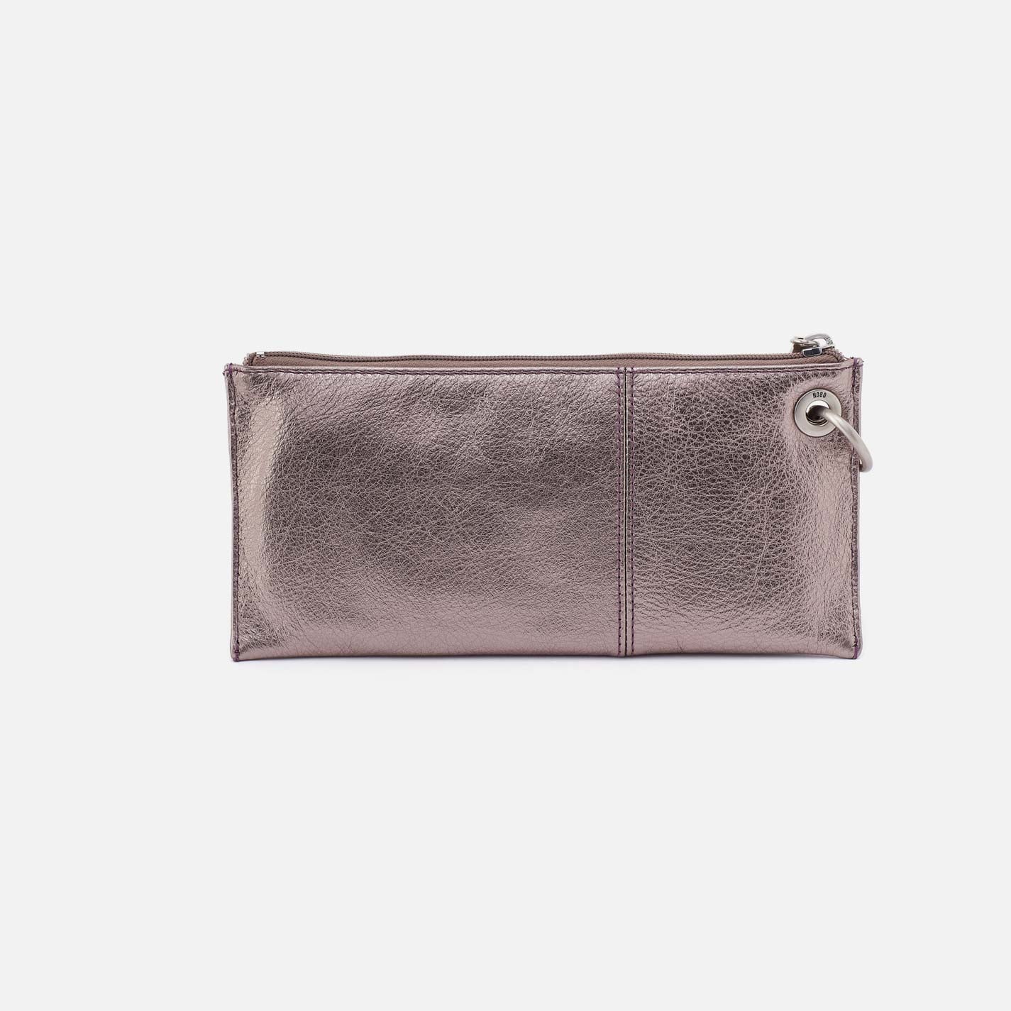Vida Wristlet in Metallic Leather - Pewter Spur - Image 4