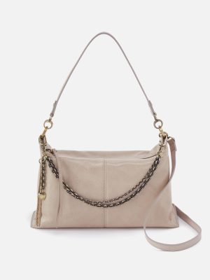 Avon Shoulder Bag in Aniline Gloss Leather - Stone Gloss