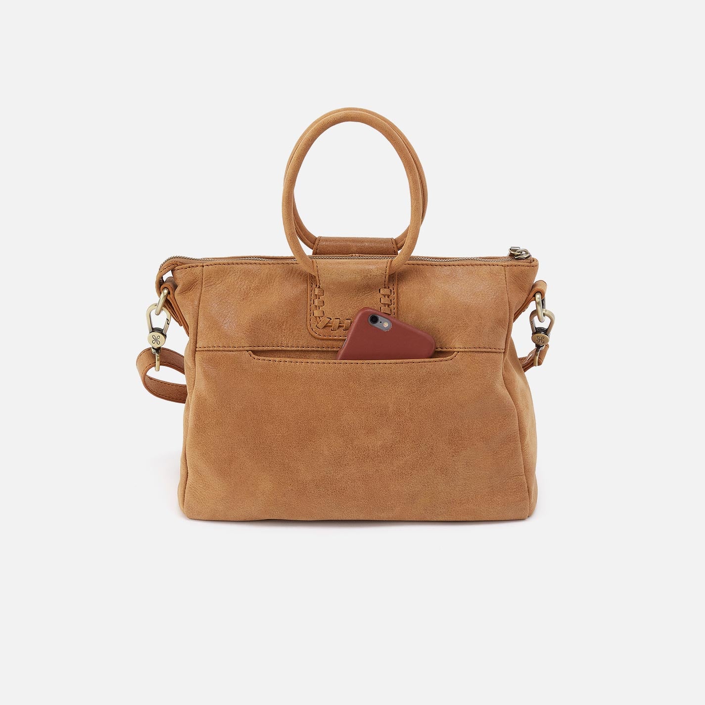 Sheila Medium Satchel in Buffed Leather - Whiskey - Image 4