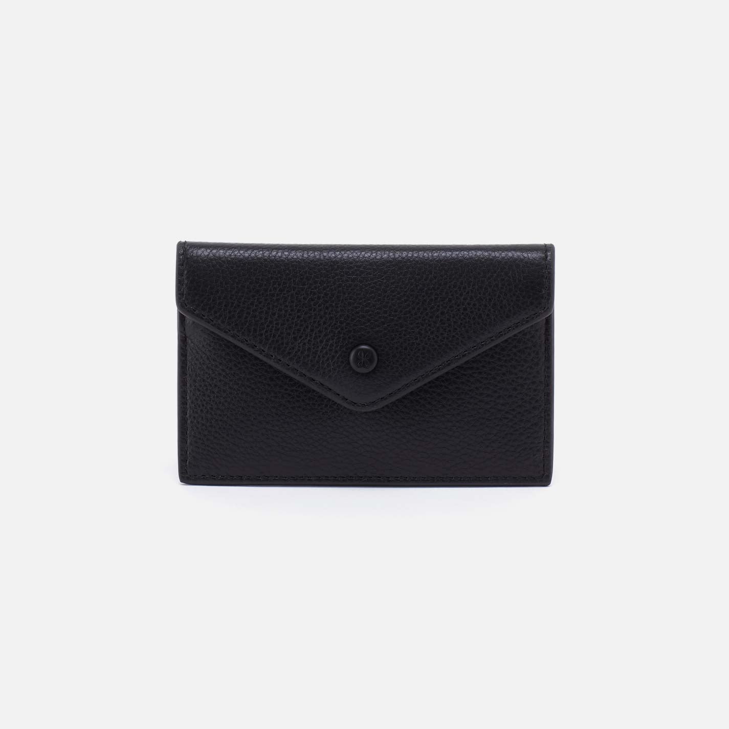 Goldie Card Case in Pebbled Leather - Black