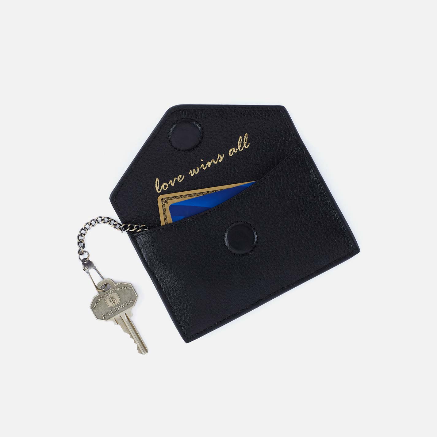 Goldie Card Case in Pebbled Leather - Black - Image 2